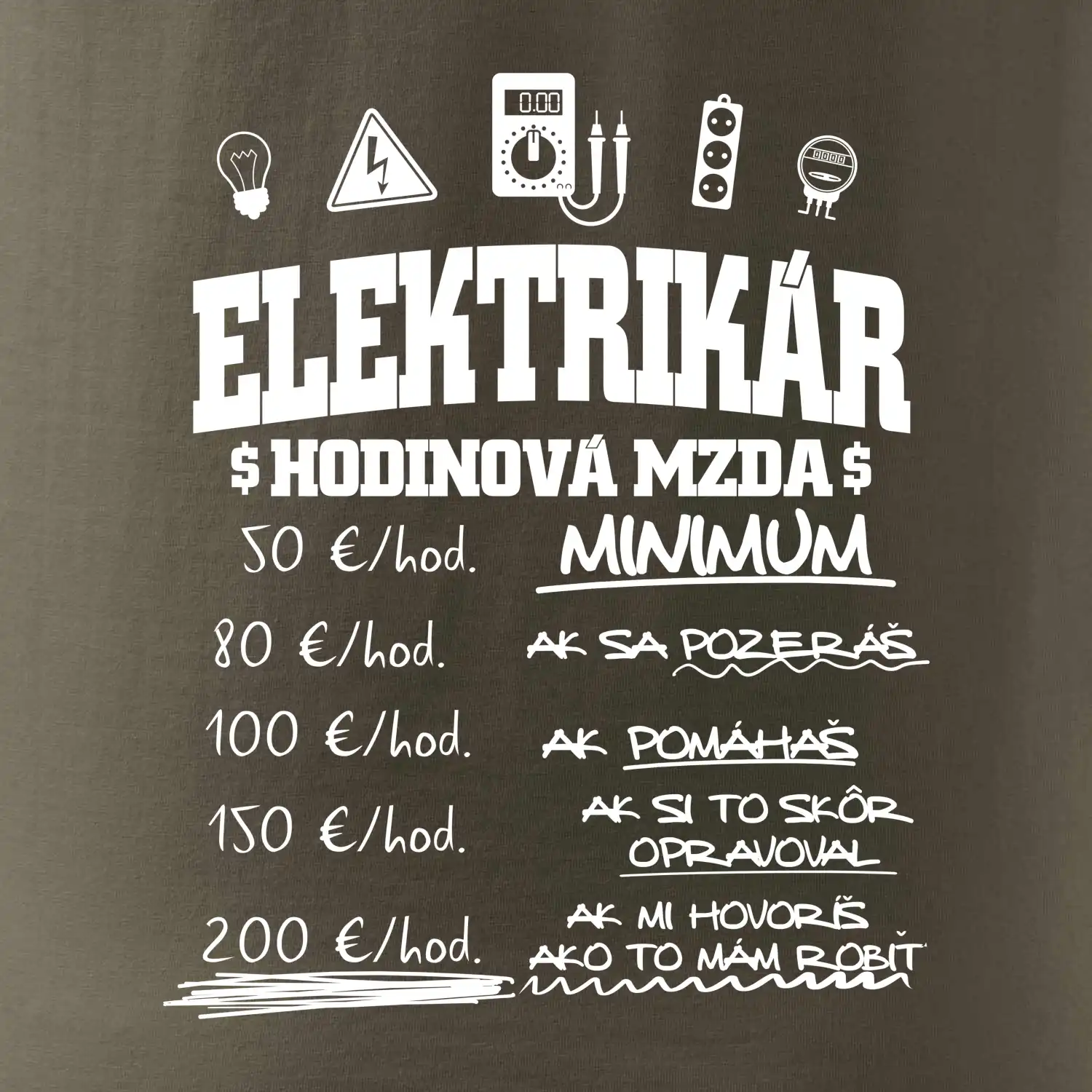 Hodinová mzda elektrikár SK