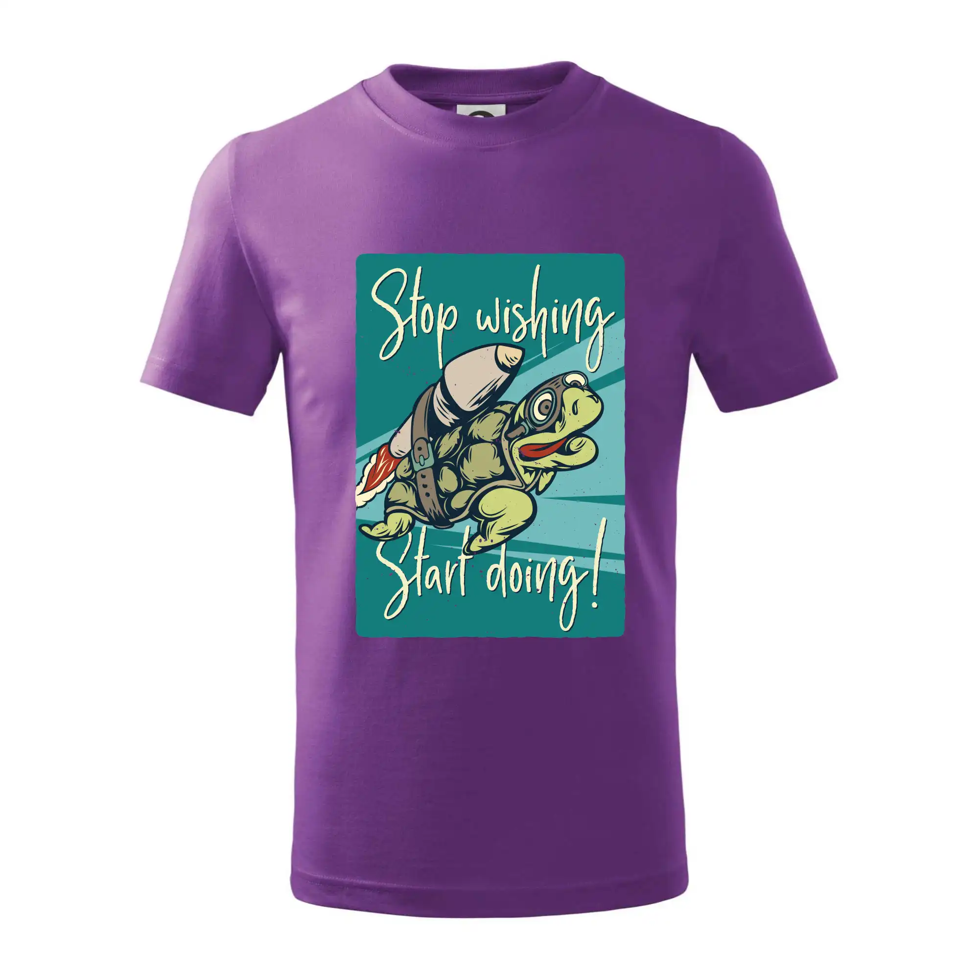 Vesmirne tričká - Stop wishing start doing korytnačka - Tričko detské bavlnené