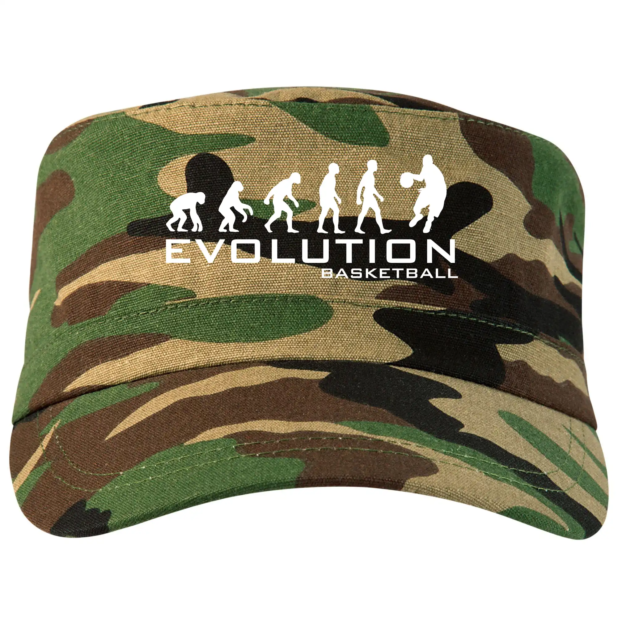 Tričká s potlačou evolúcia - Evolúcia Basketball - Šiltovka CAMO