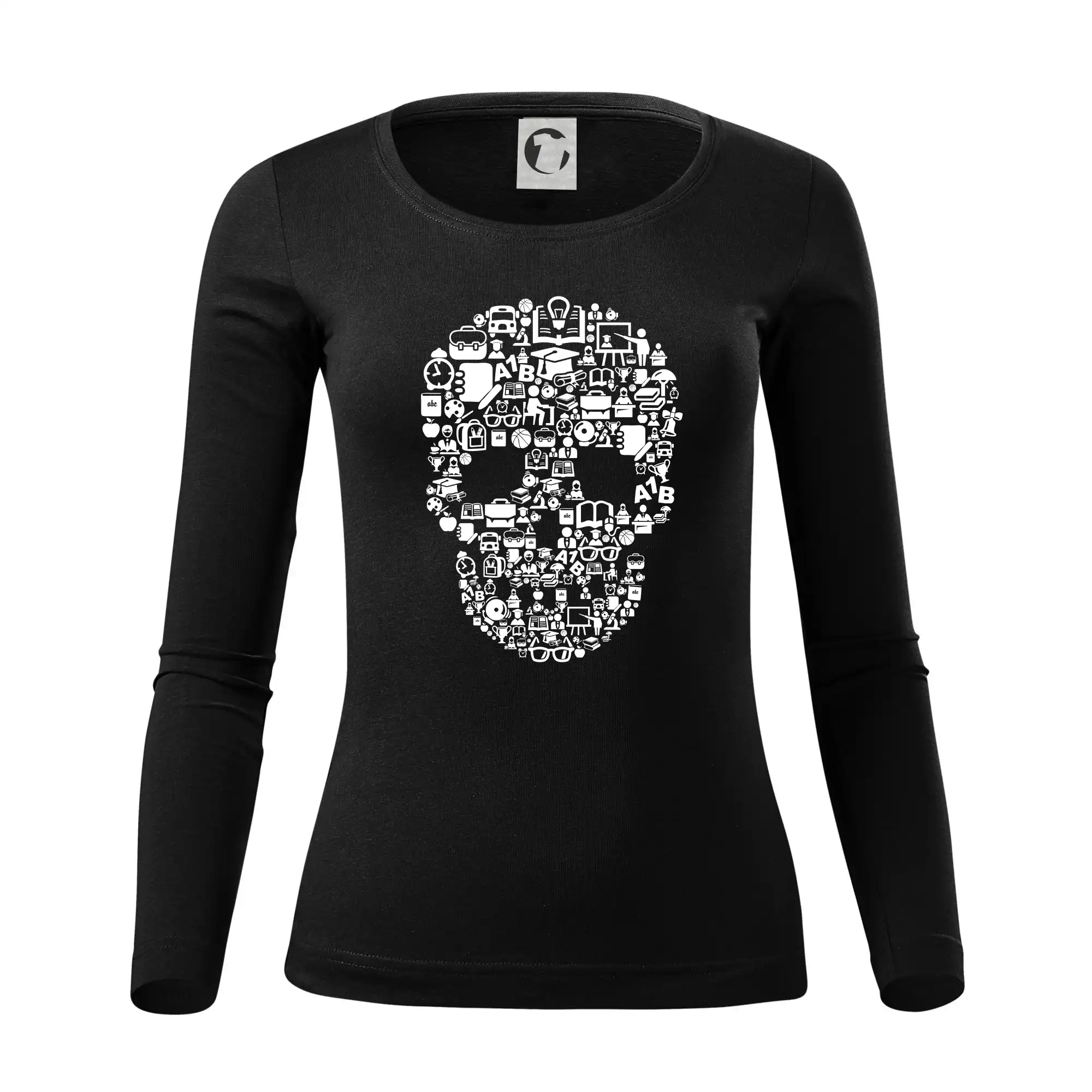 Ďalšie tričká pre školákov - Dead  School - school icons - Dámske tričko FIT-T LS - zužené