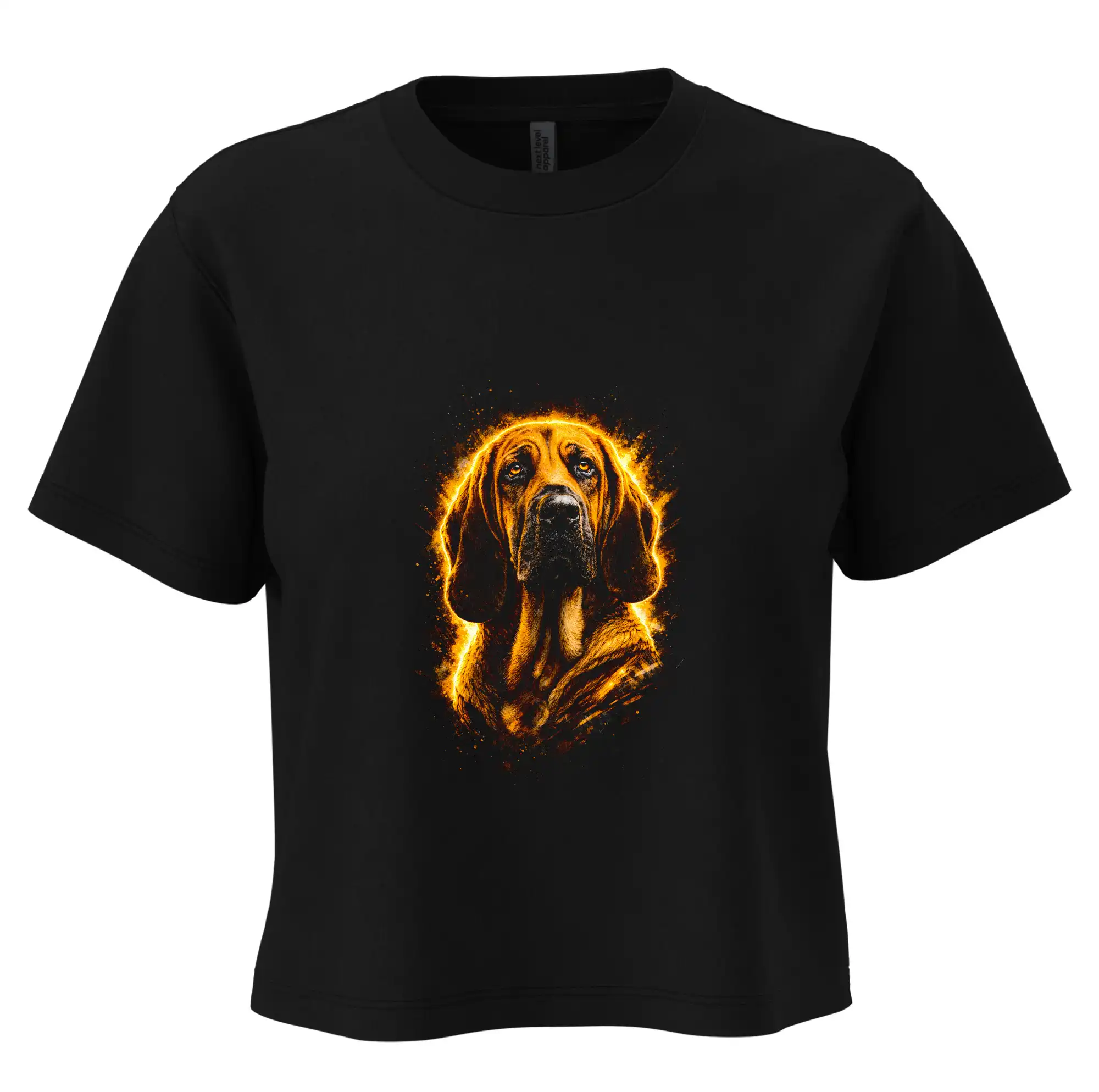 Ostatné psie plemená - Obrázok poltón bloodhound - Boxy cropped tričko OVERSIZE