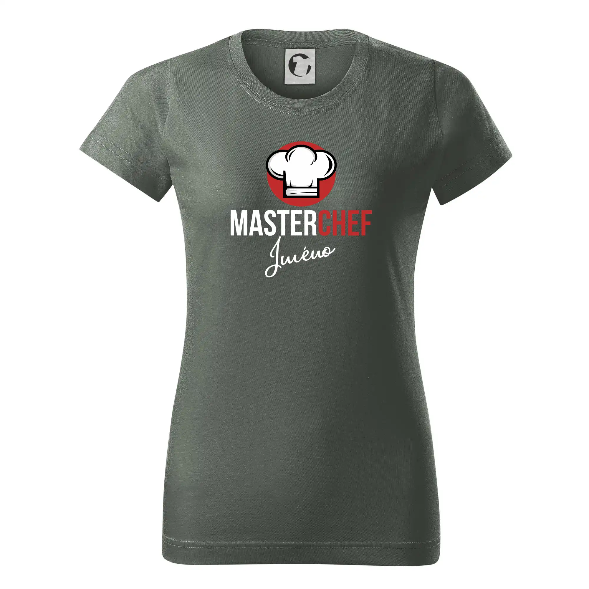 Kuchár a pekár - Master Chef čiapky - vlastné meno - Dámske tričko basic - ľahko voľnejšie a dlhšie
