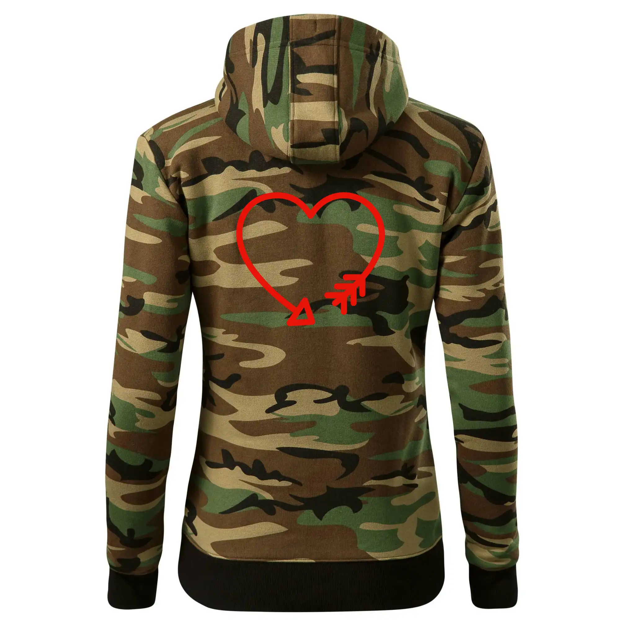 Tričká pre zamilovaných - Srdce šíp - Mikina dámska trendy zipper s kapucňou