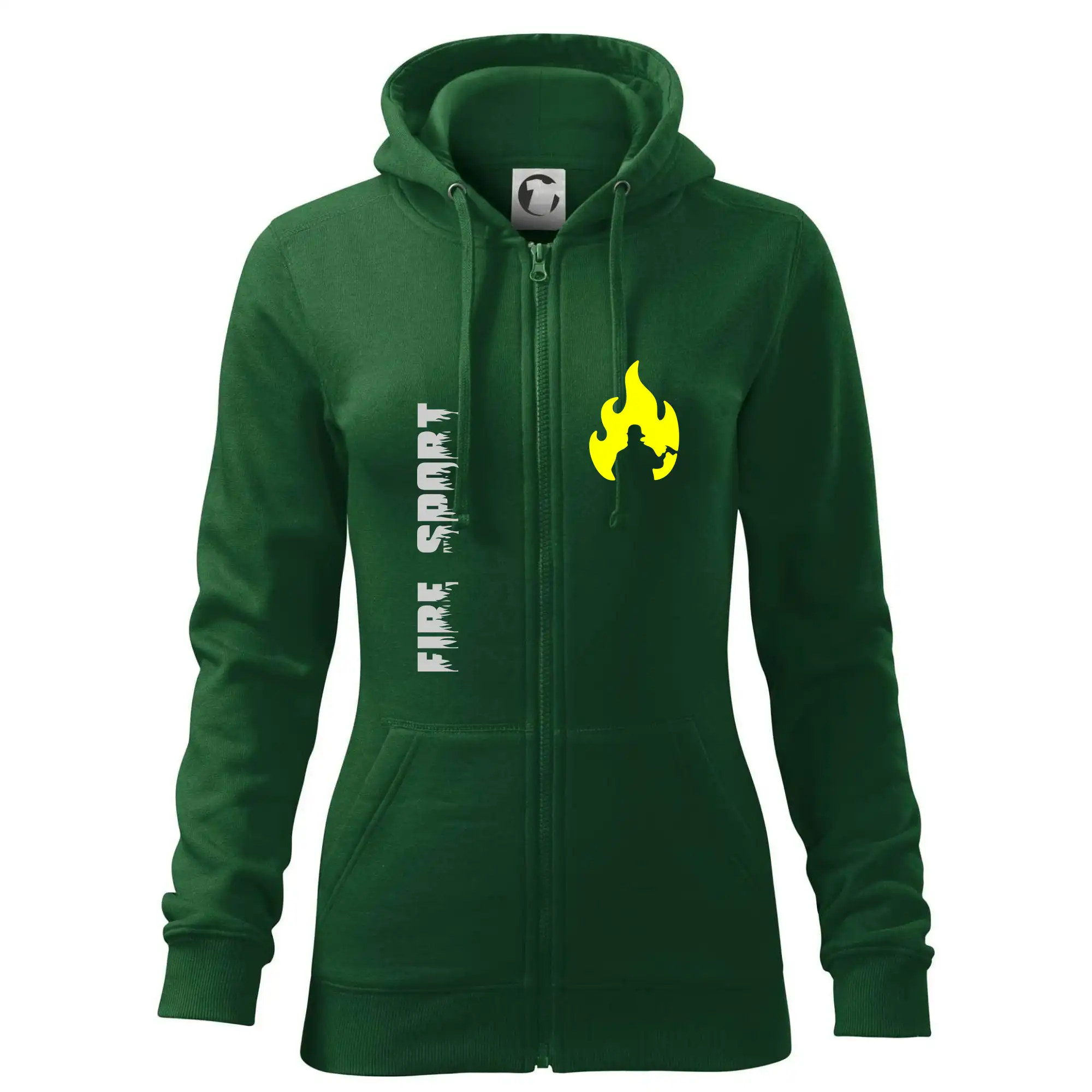 Originálne tričká pre hasičov - Hasiči - Váš názov - FLUO + Reflexná potlač - Mikina dámska trendy zipper s kapucňou