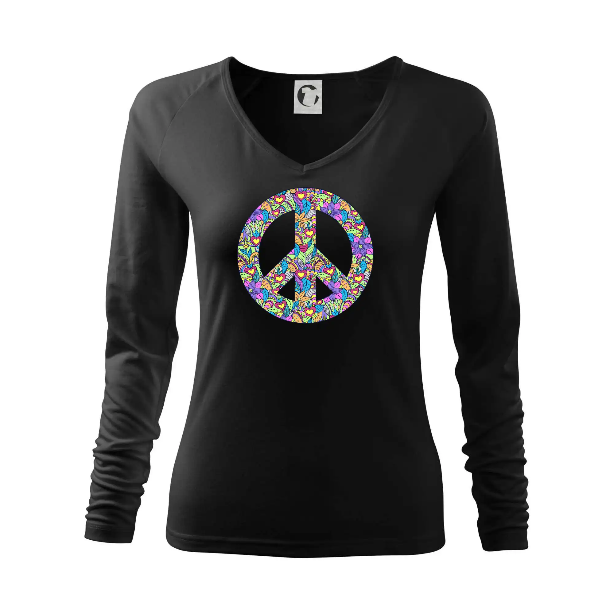 Tričká pre pohodový ľudí - Peace symbol mandela - Tričko dámske Elegance