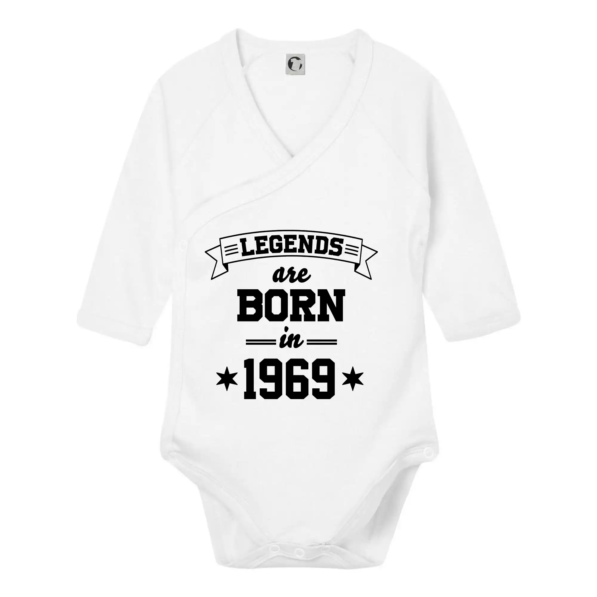 Trička s ročníkom 1969 - Legends are born in 1969 - Body zavinovacie s dlhým rukávom
