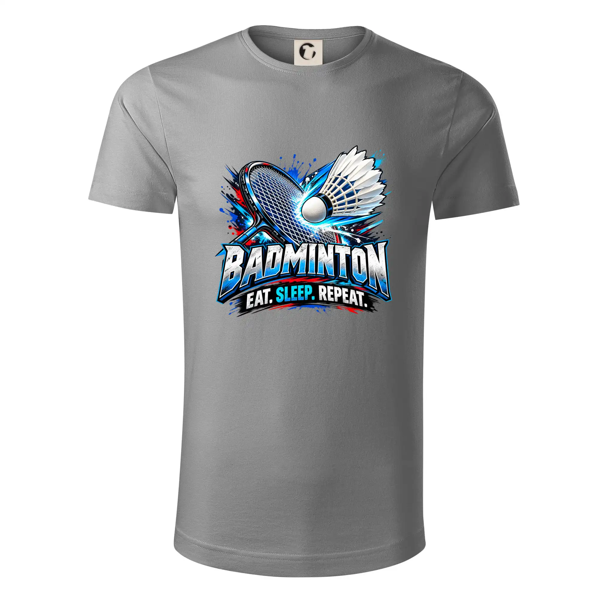 Badmintonová raketa s košíčkem eat sleep repeat