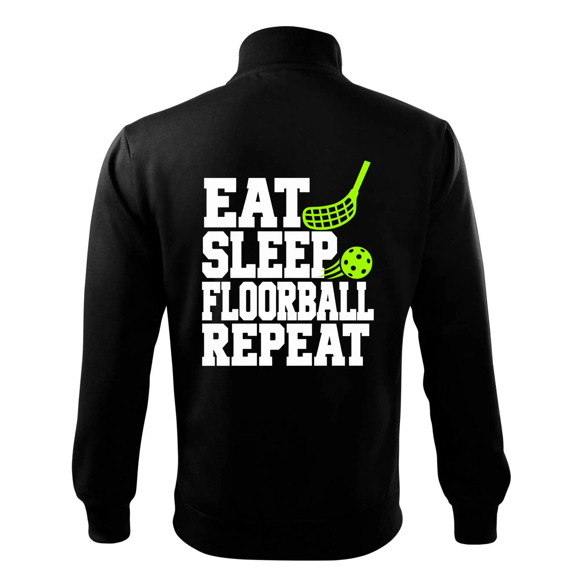 Eat Sleep Floorball Repeat - zelená hokejka