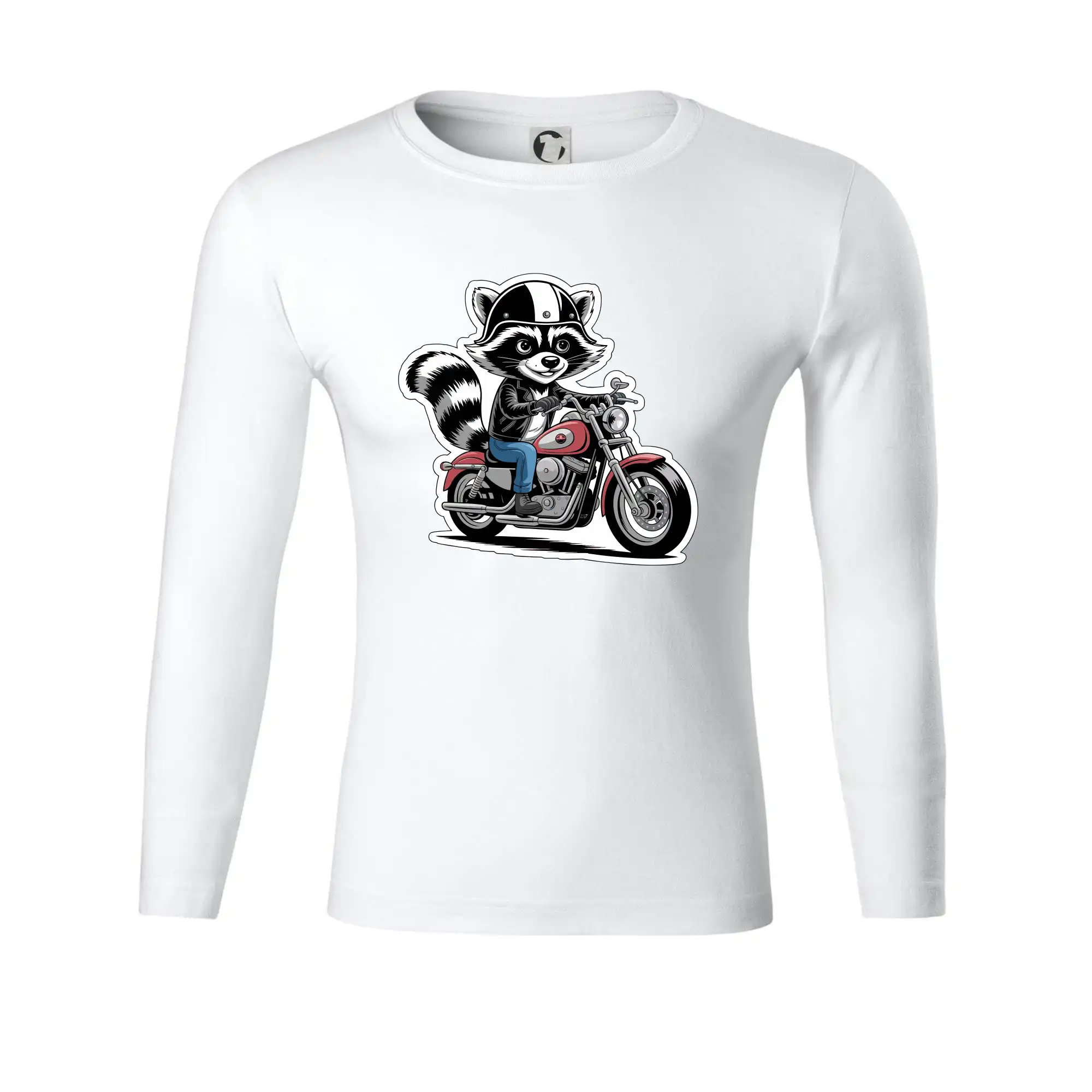 Mýval na motorce kreslený