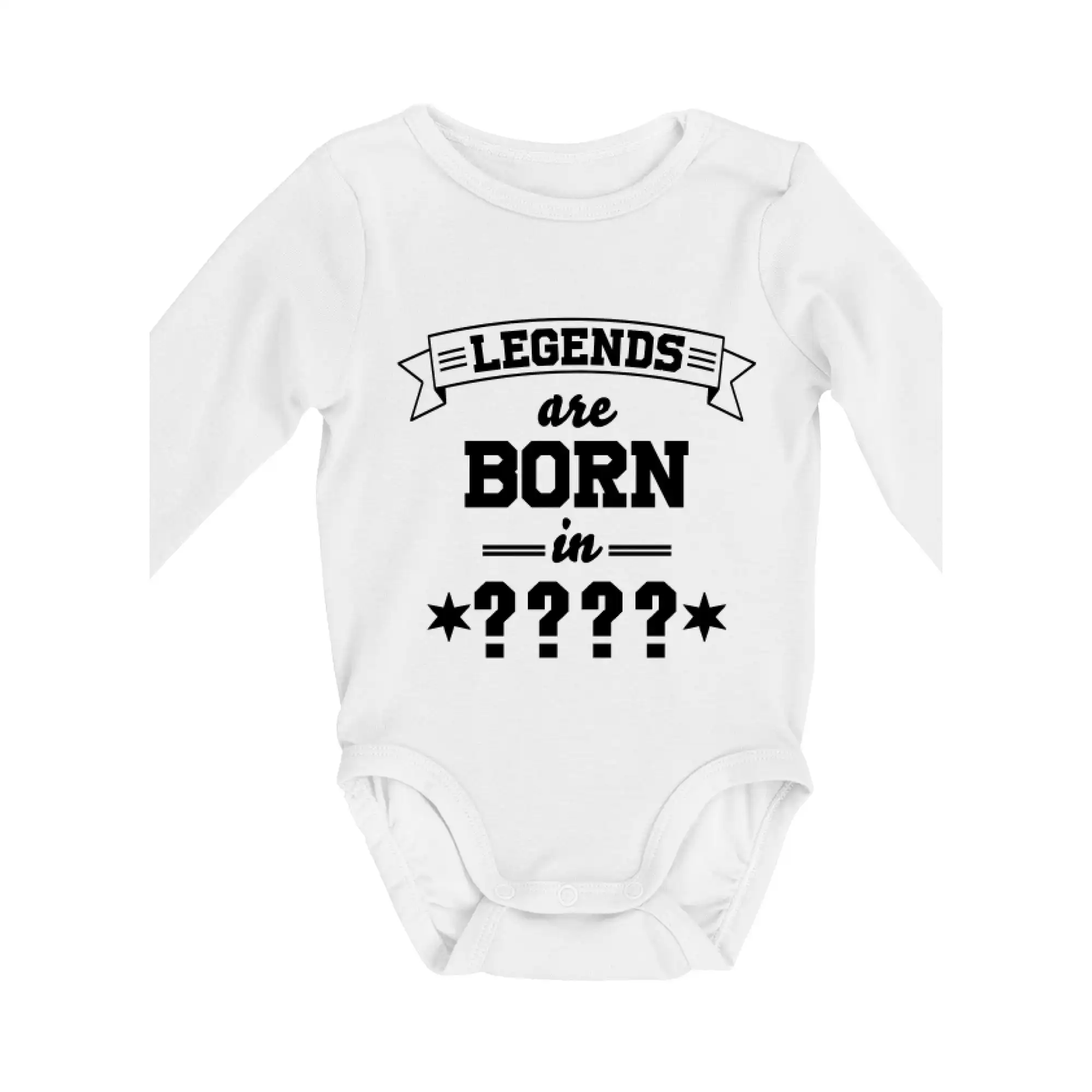 Trička Zrodenie legendy - Legends are born in vlastný ročník - Body dojčenské s dlhým rukávom