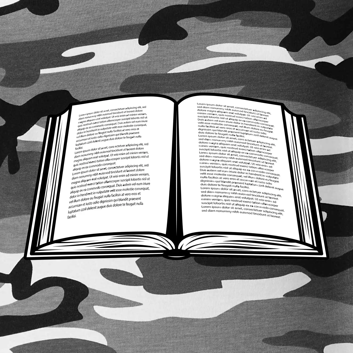 Kniha černobílá otevřená s textem