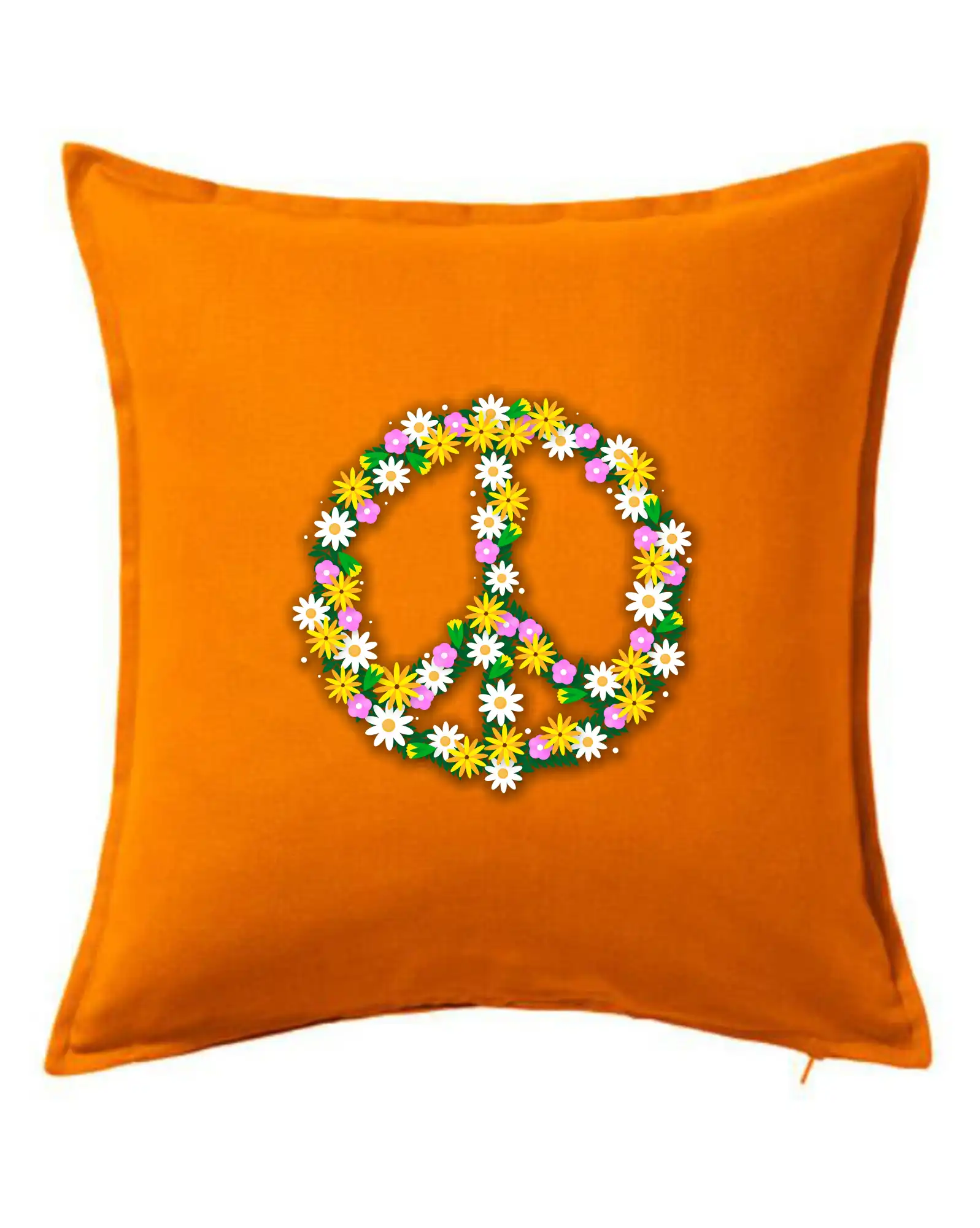 Tričká pre pohodový ľudí - Peace symbol margaréty - Vankúš 50x50