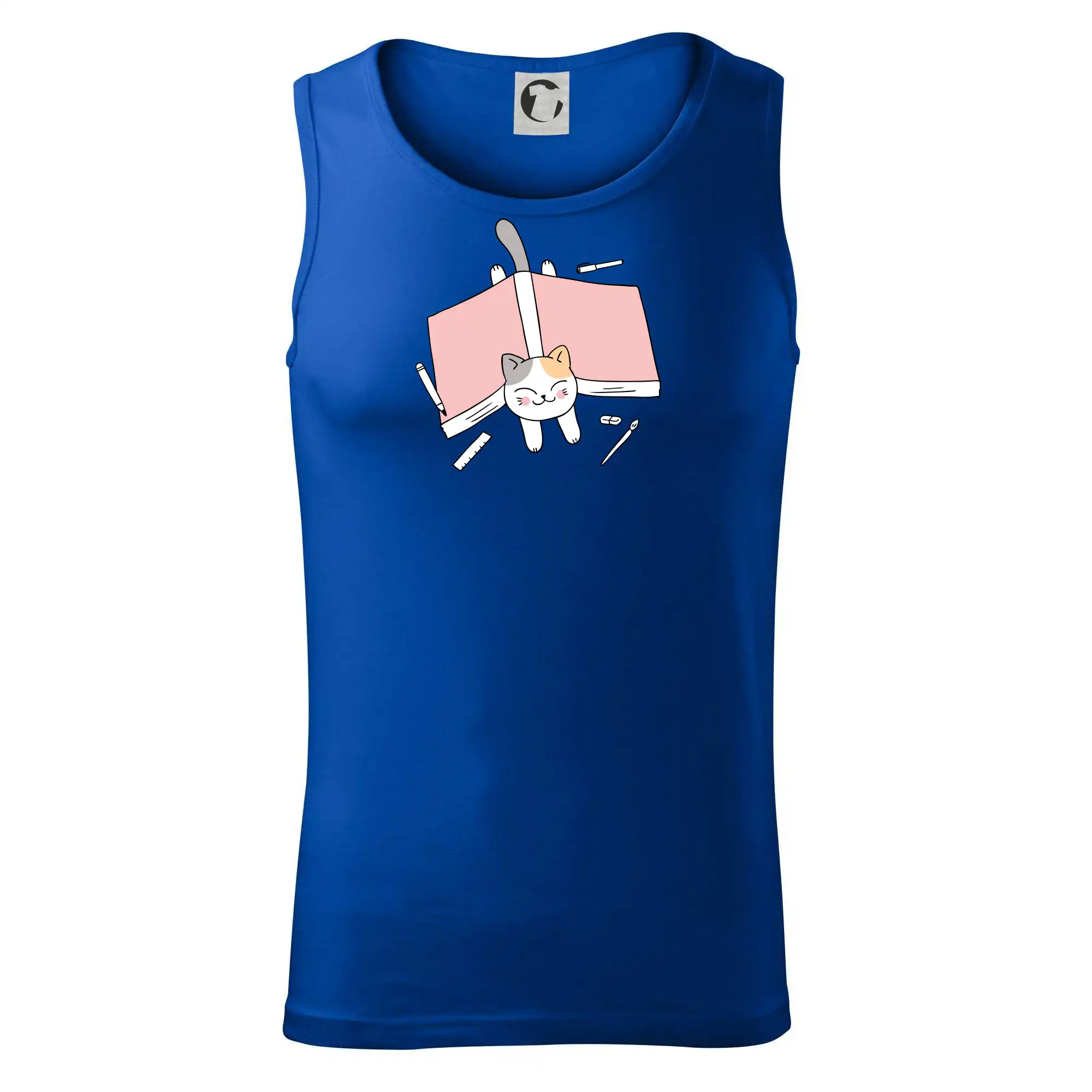 Vtipná tričká s mačkou - Učenie na štátnice mačka - Tielko pánske Core