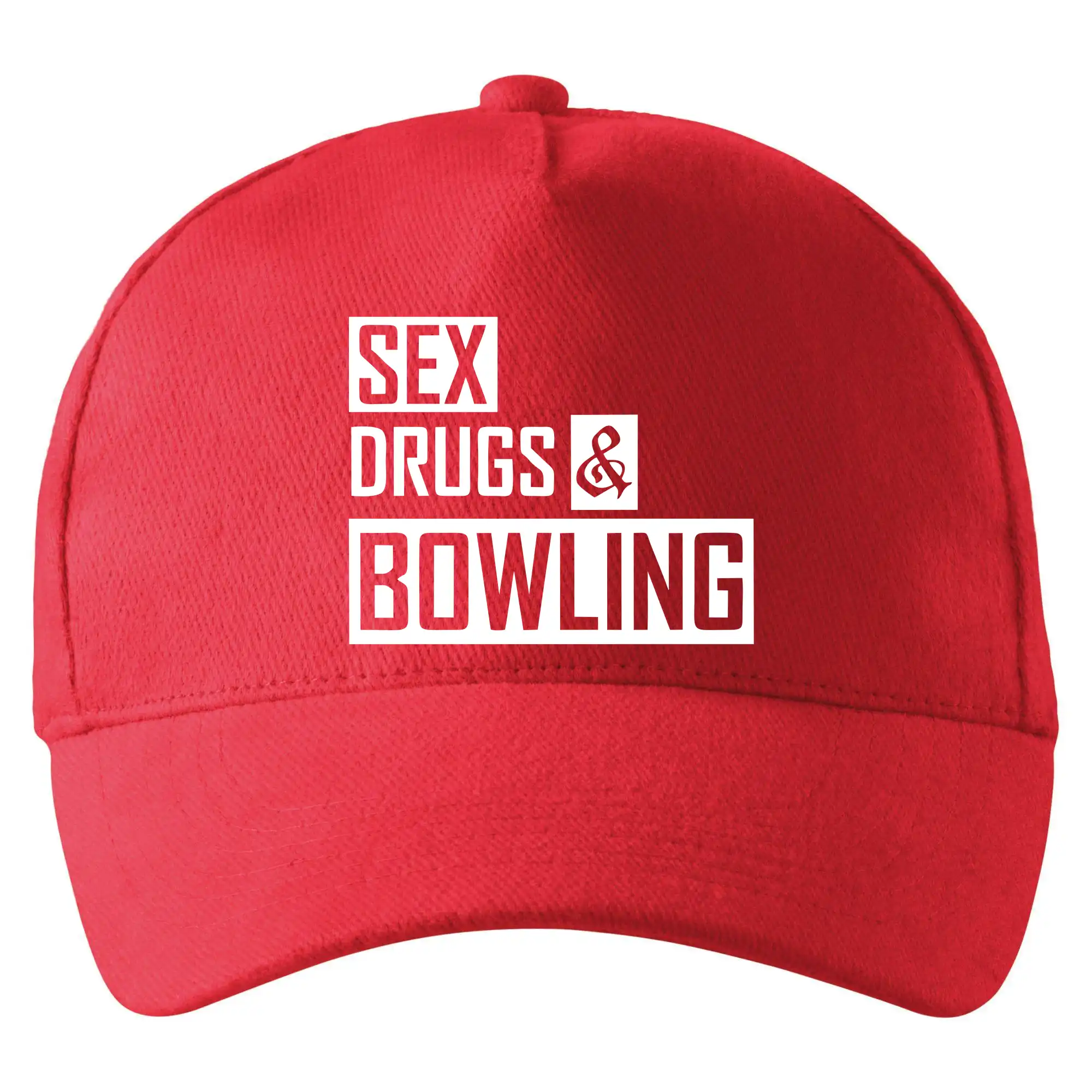 Tričká Bowling - Sex drugs bowling - Šiltovka so zahnutým šiltom a mosaznou sponou