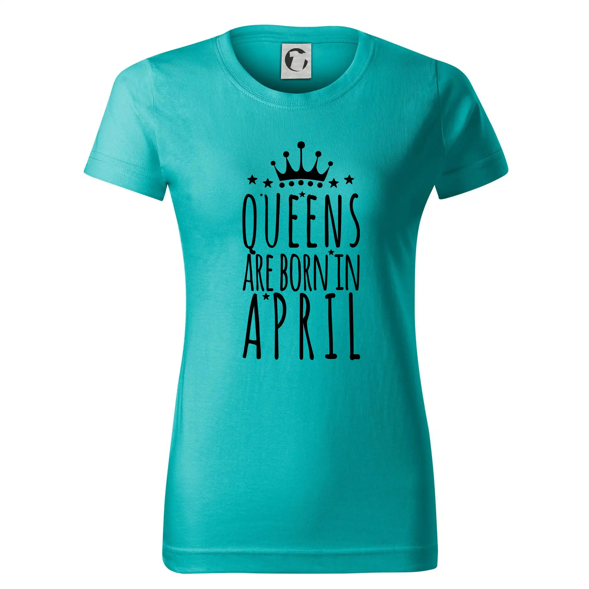 Tričká pre narodených v apríli - Queens are born in April - Dámske tričko basic - ľahko voľnejšie a dlhšie