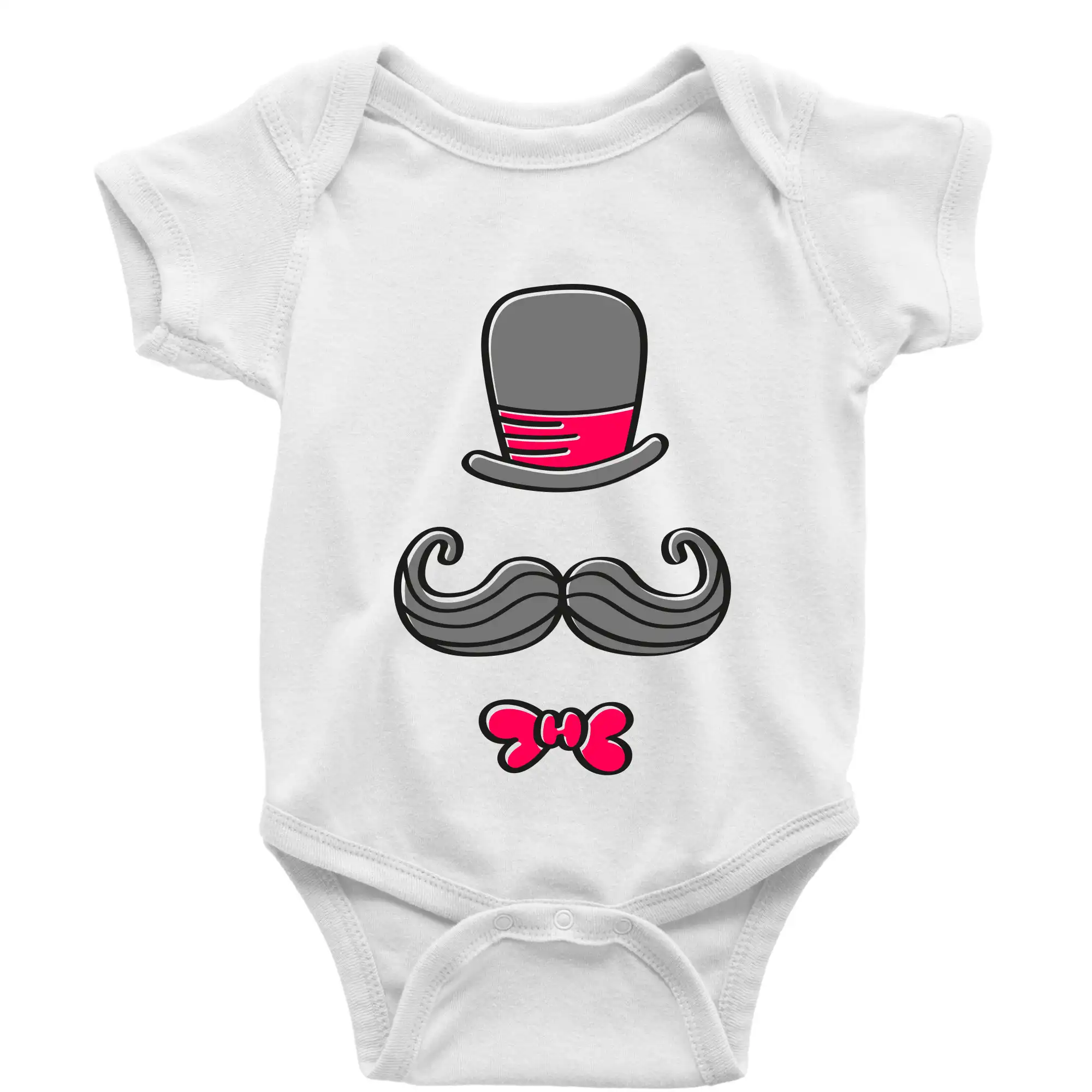 Tričká s fúzikmi - Kitty Mustache - Body dojčenské s krátkym rukávom