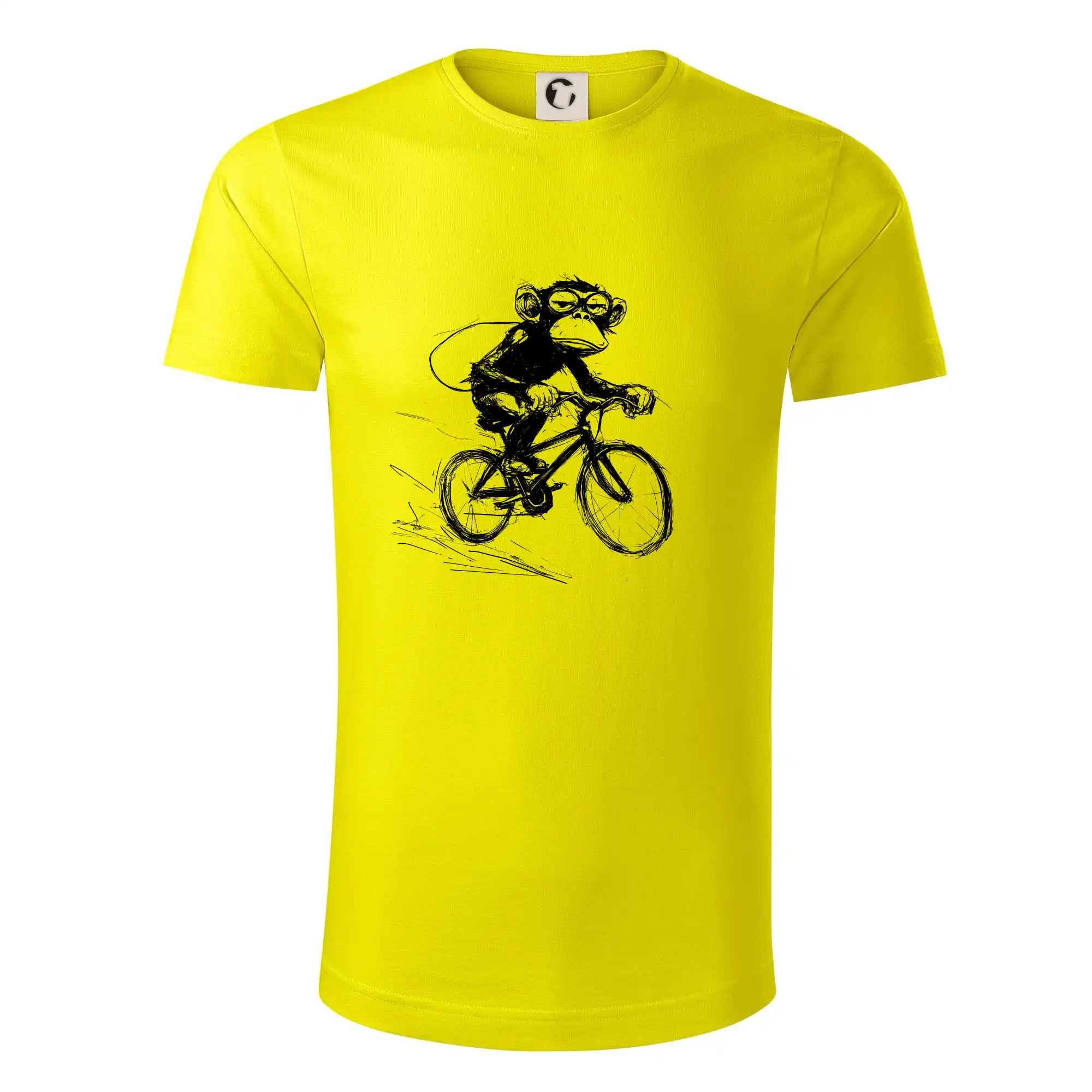 Tričko ako darček pre cyklistu - Opice s batohom na bicykli - Tričko z organickej bavlny