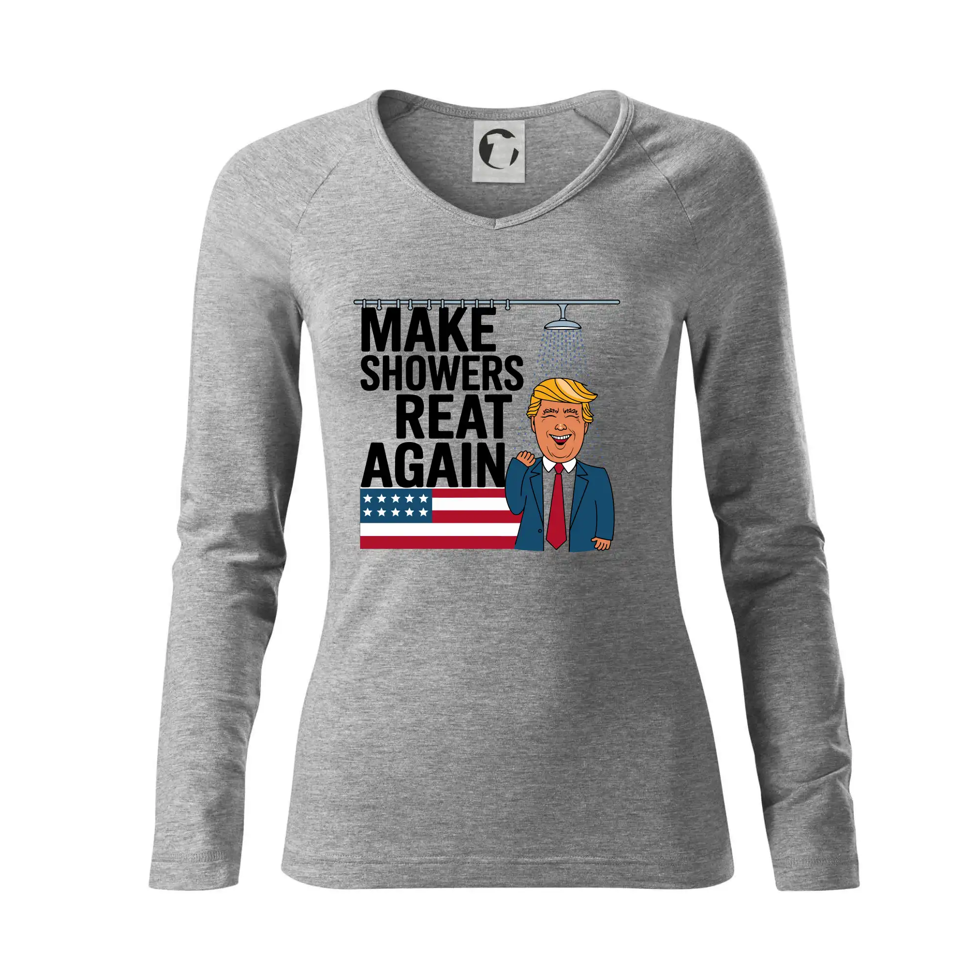 Politické tričká - Trump make showers great again - Tričko dámske Elegance