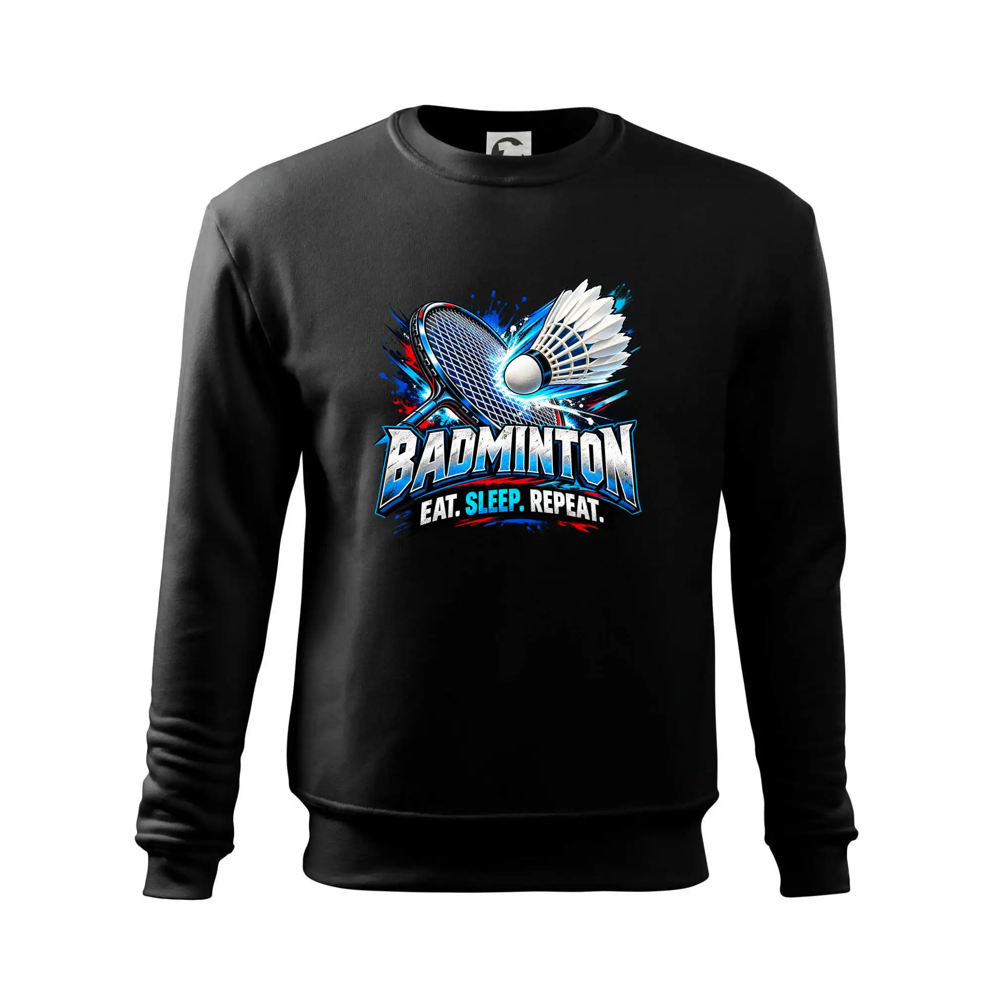 Badmintonová raketa s košíčkem eat sleep repeat