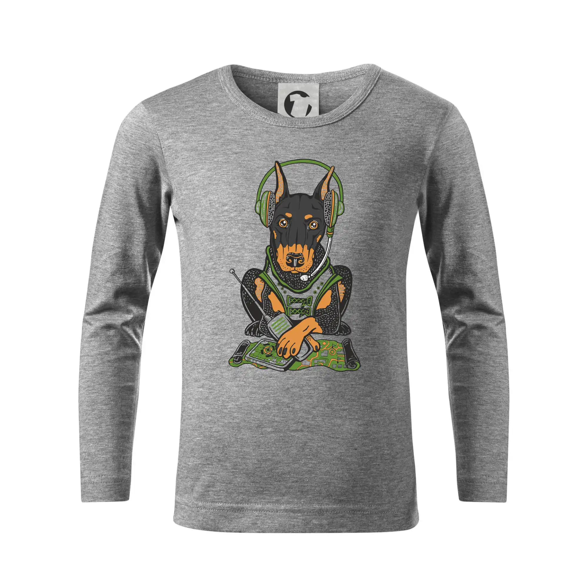 Ostatné psie plemená - Bojový doberman (Pecka design) - Tričko detské Long Sleeve