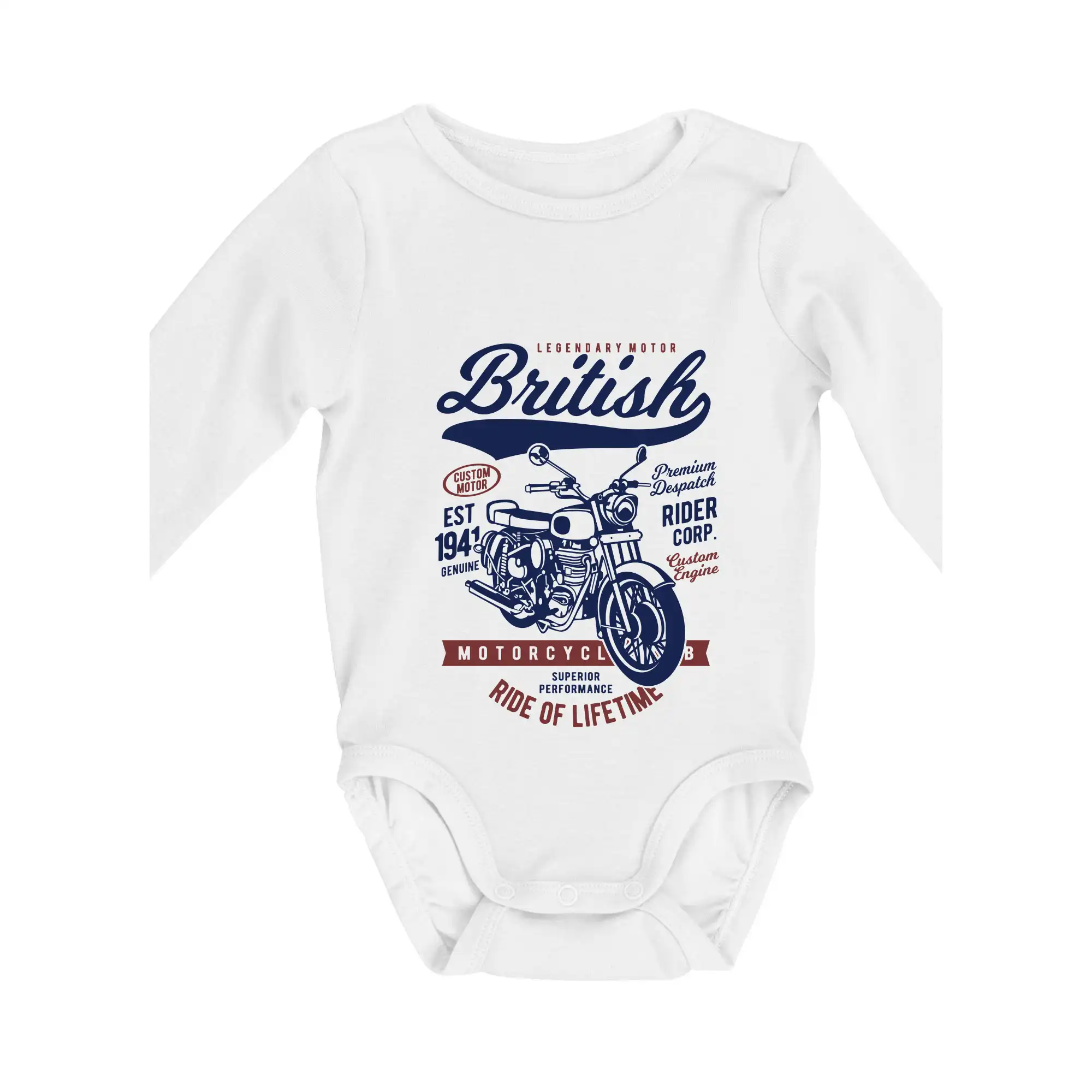 Tričká pre motorkárov¨ - British Motorcycle - Body dojčenské s dlhým rukávom