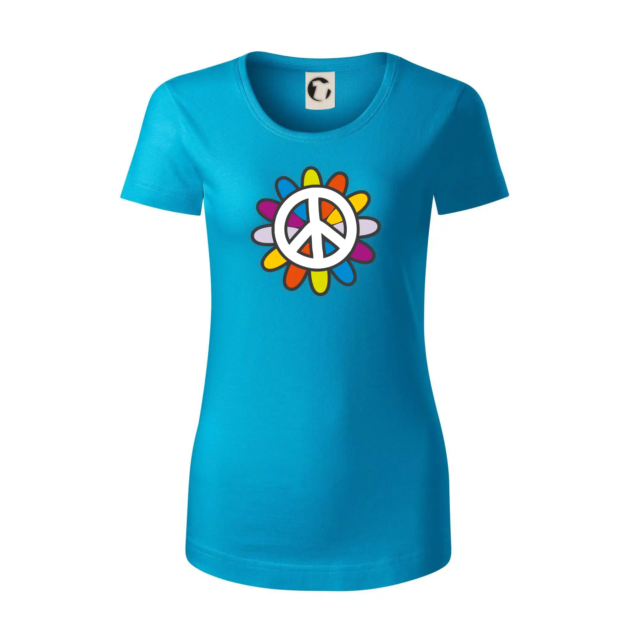 Peace symbol s kreslenou květinou