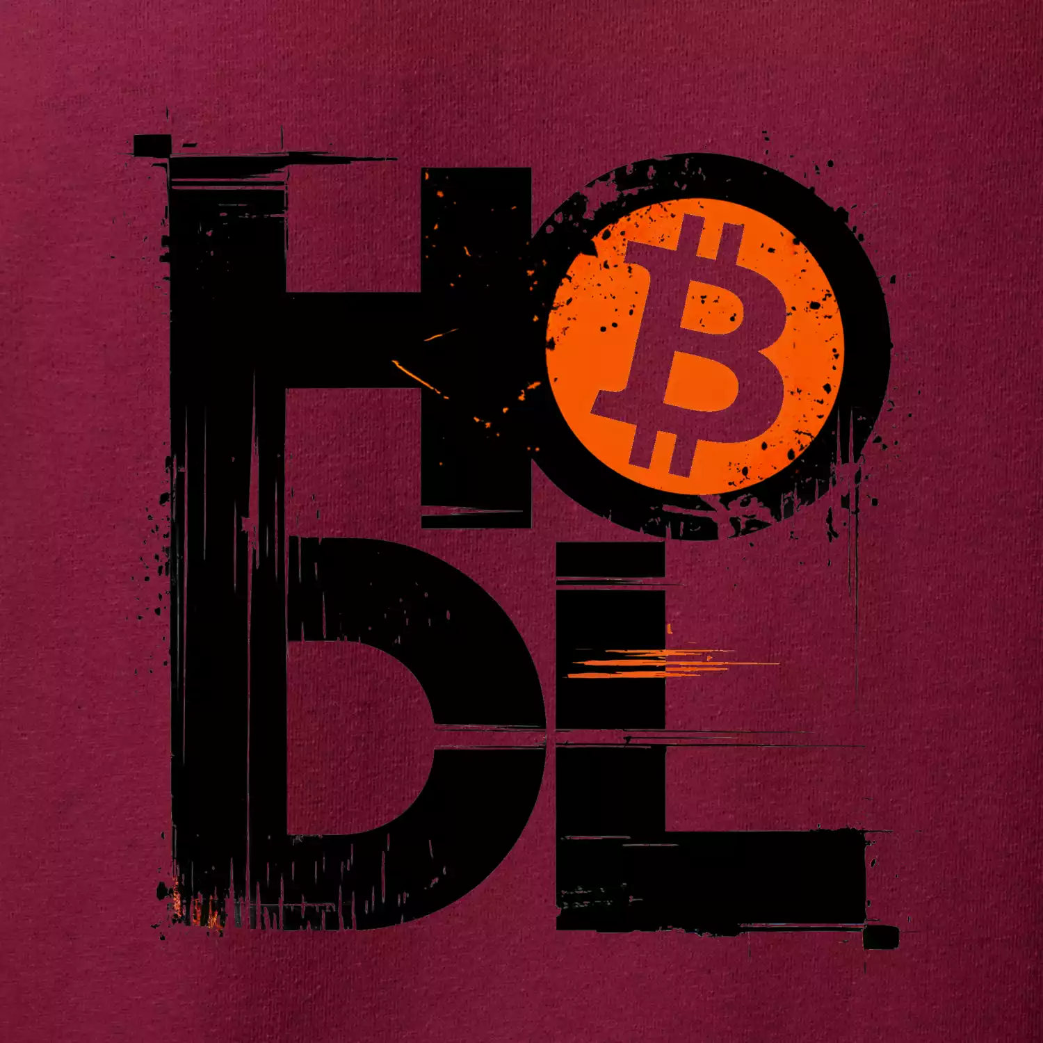 Hodl velký nápis a logo BTC