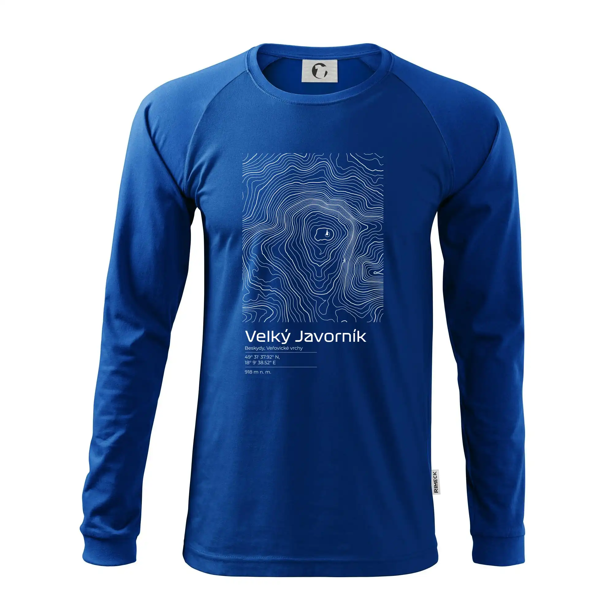 Velký Javorník - vrstevnice v obdélníku