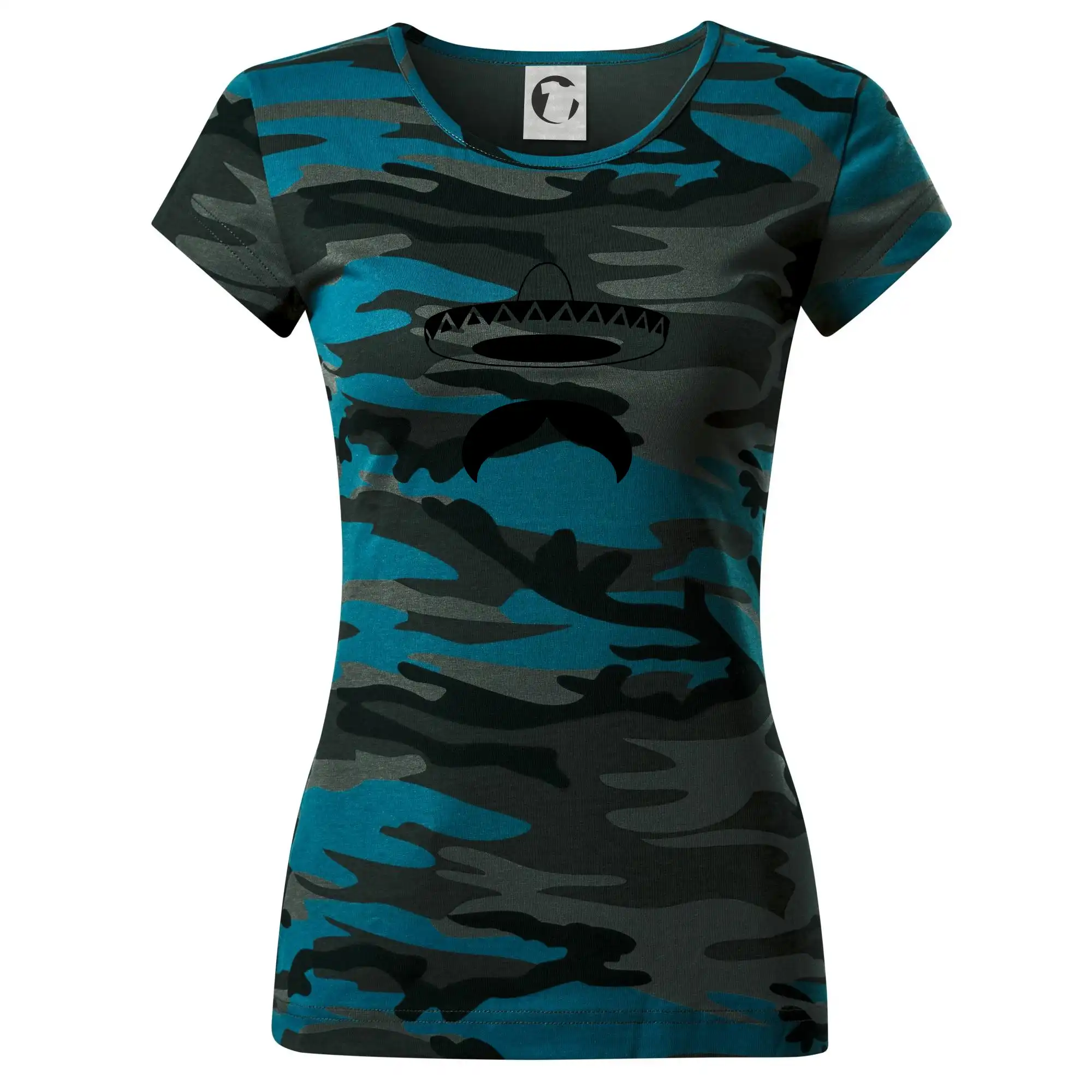 Tričká s fúzikmi - Mexican Mustache - Dámske maskáčové tričko