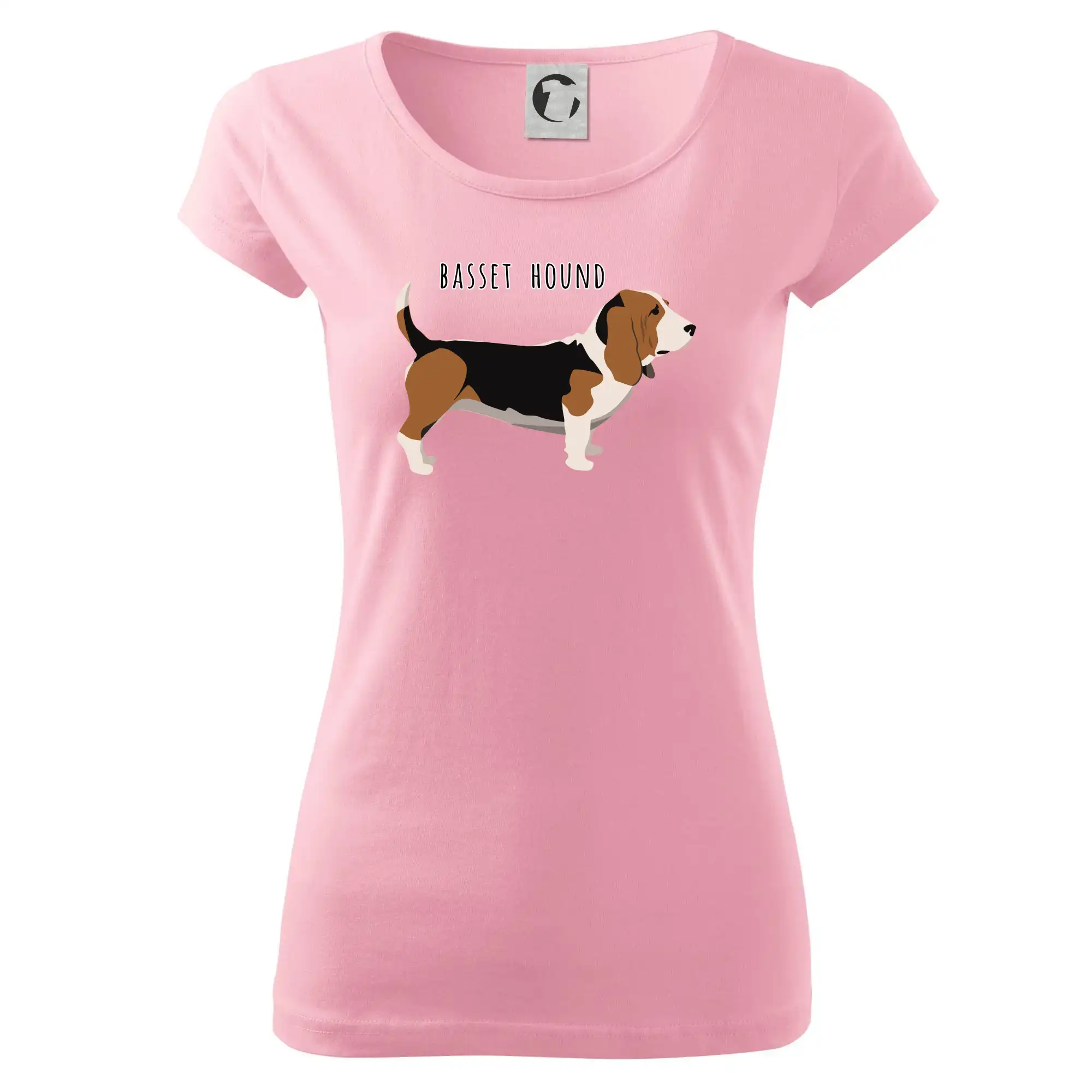 Baset na tričku - Basset hound pes s nápisom - Dámske tričko Pure