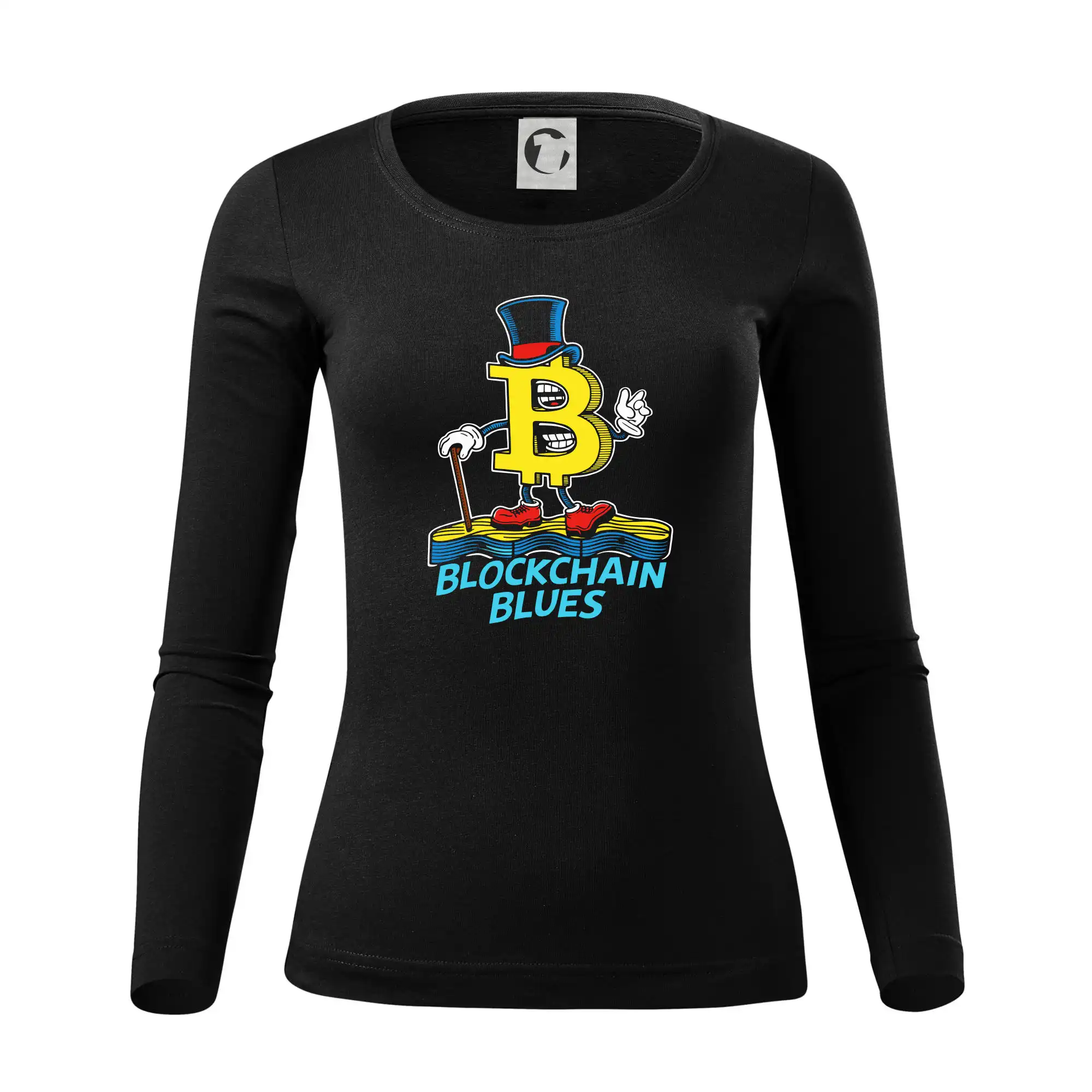 Blockchain Blues - Dámske tričko FIT-T LS - zužené
