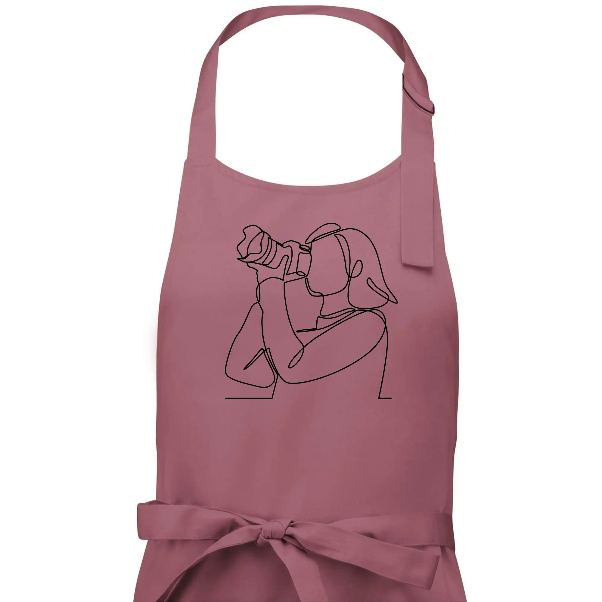 Fotografka stojící jedním tahem