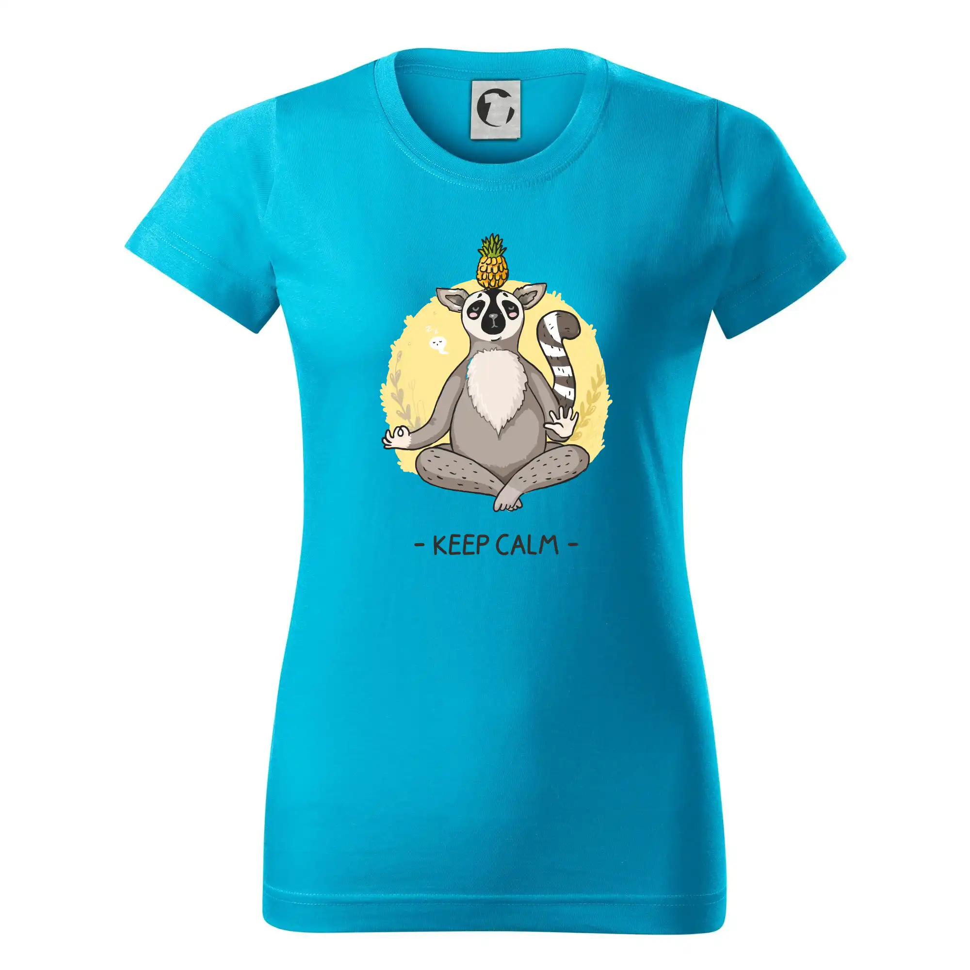 Tričká na jógu - Yoga - keep calm kreslený - Dámske tričko basic - ľahko voľnejšie a dlhšie