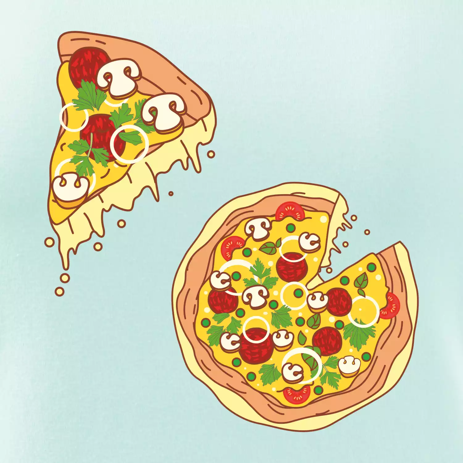 Pizza + Pizza kousek