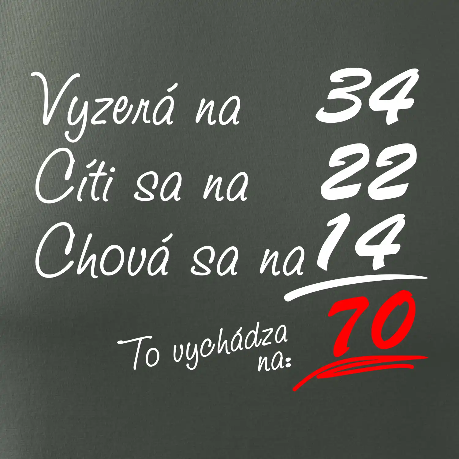 Vyzerá, cíti sa, chová sa - 70 rokov