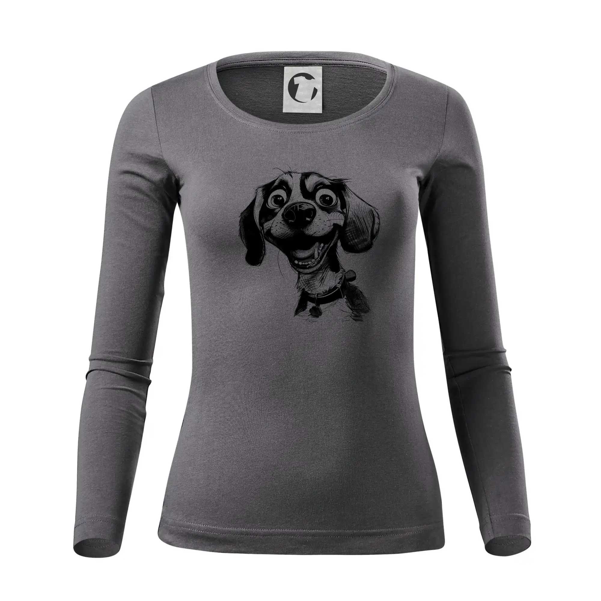 Černobílá karikatura bígl