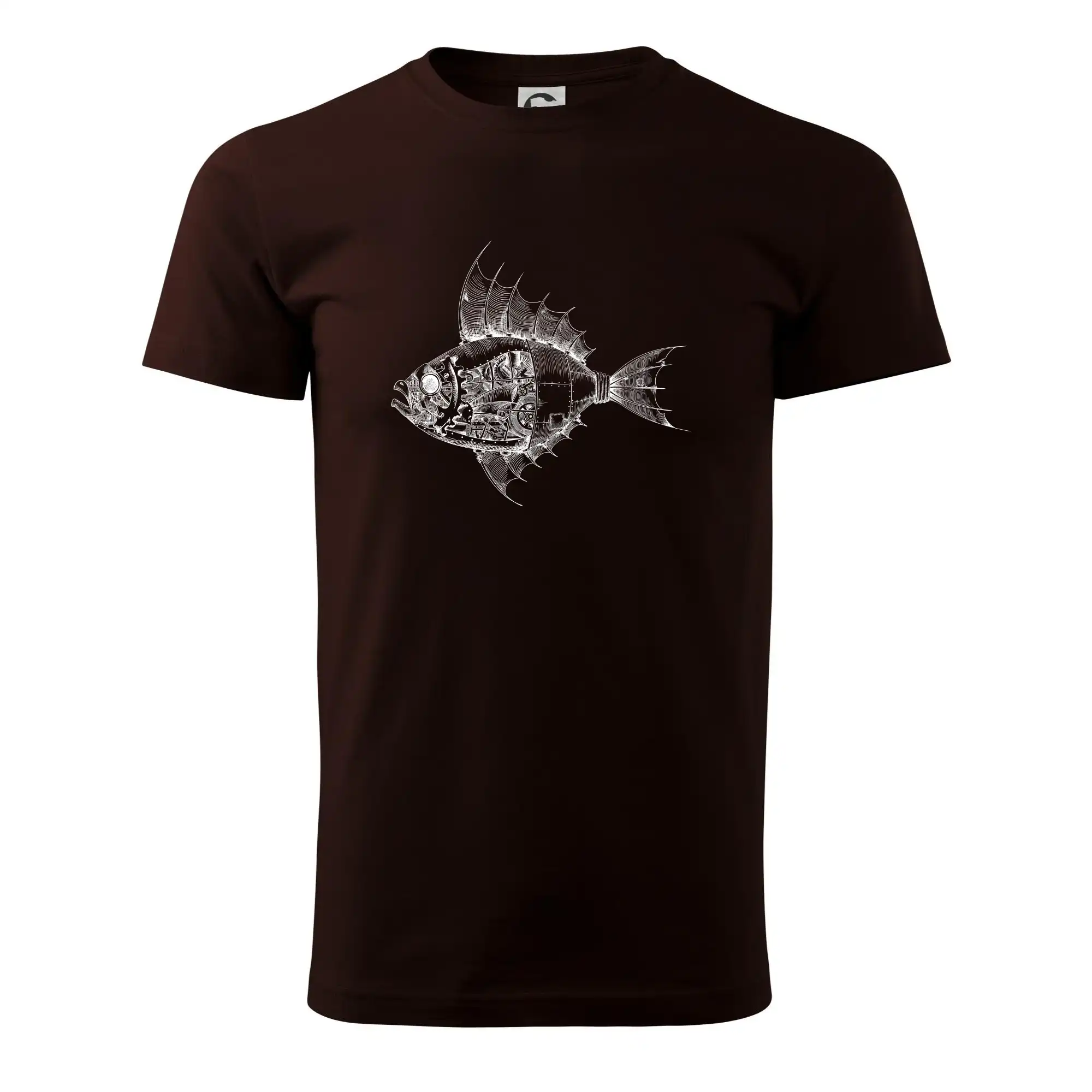 Tričká pre rybárov s potlačou - Steampunk ryba - Pánske tričko nižšej gramáže