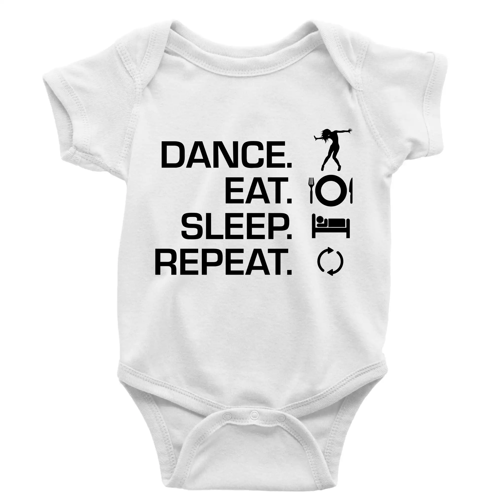 Dance eat sleep repeat - Kluk - Body dojčenské s krátkym rukávom