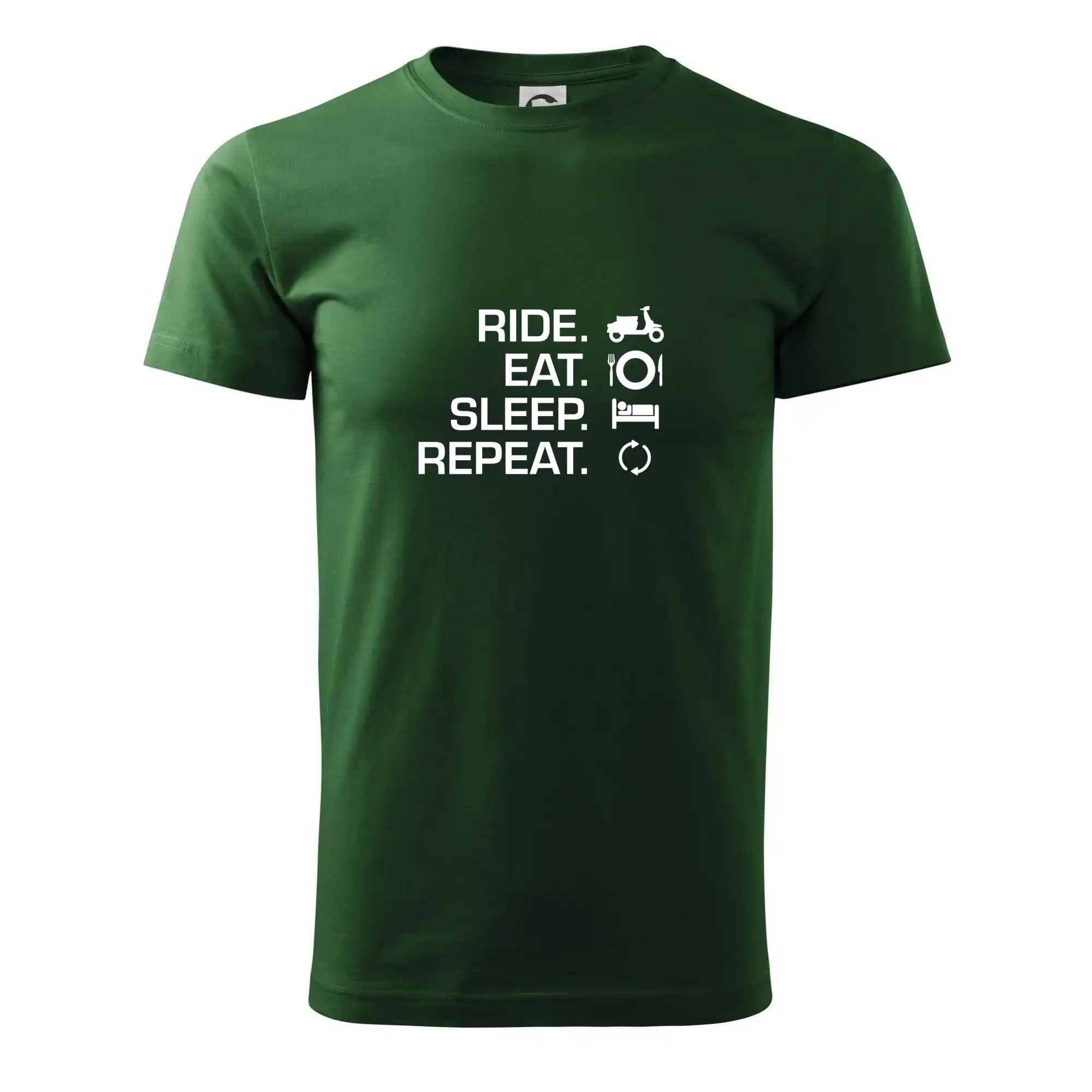 Tričko sa skútrom - Ride Eat Sleep Repeat moto skúter - Pánske tričko nižšej gramáže