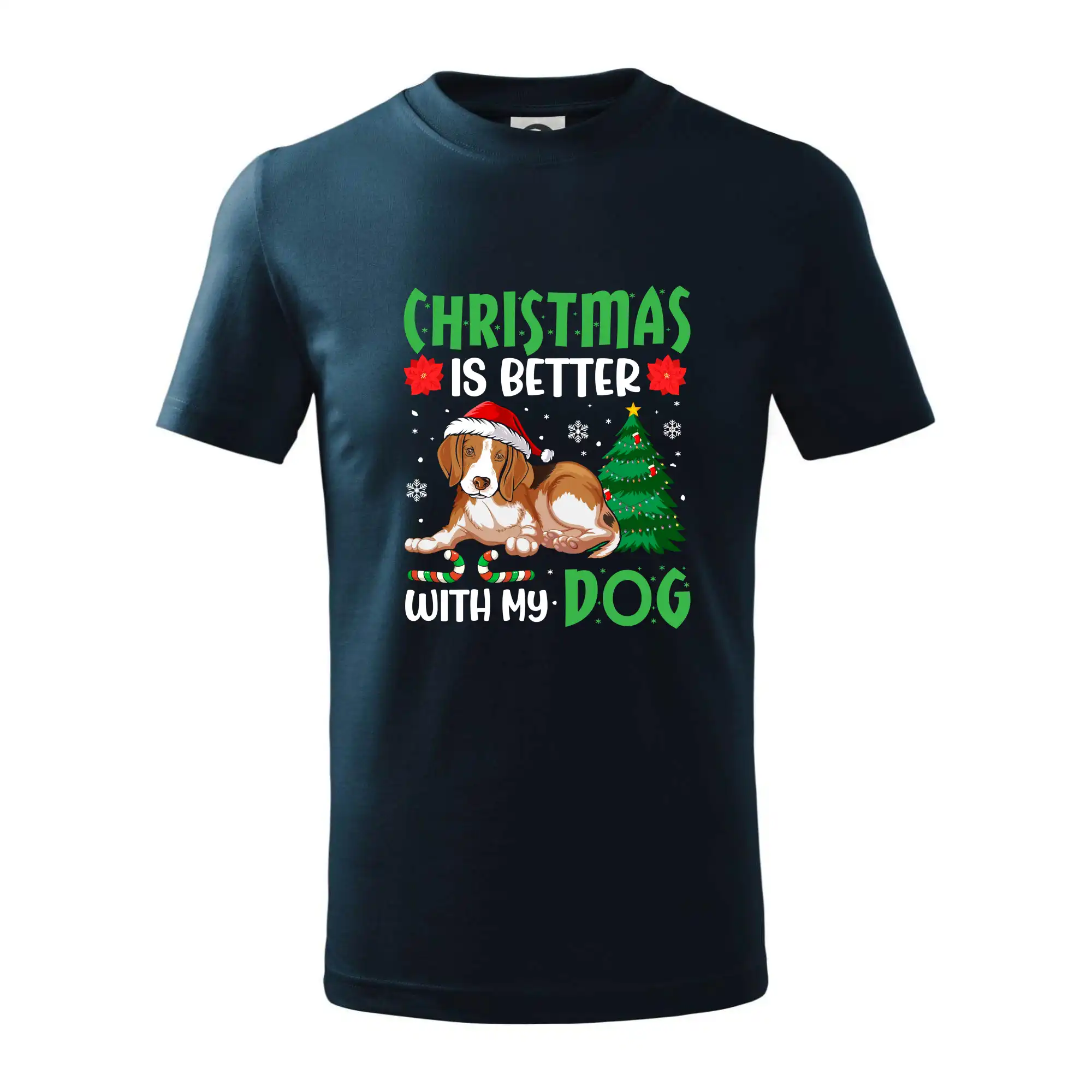 Vianočné tričká - Christmas is better with my dog - Tričko detské bavlnené