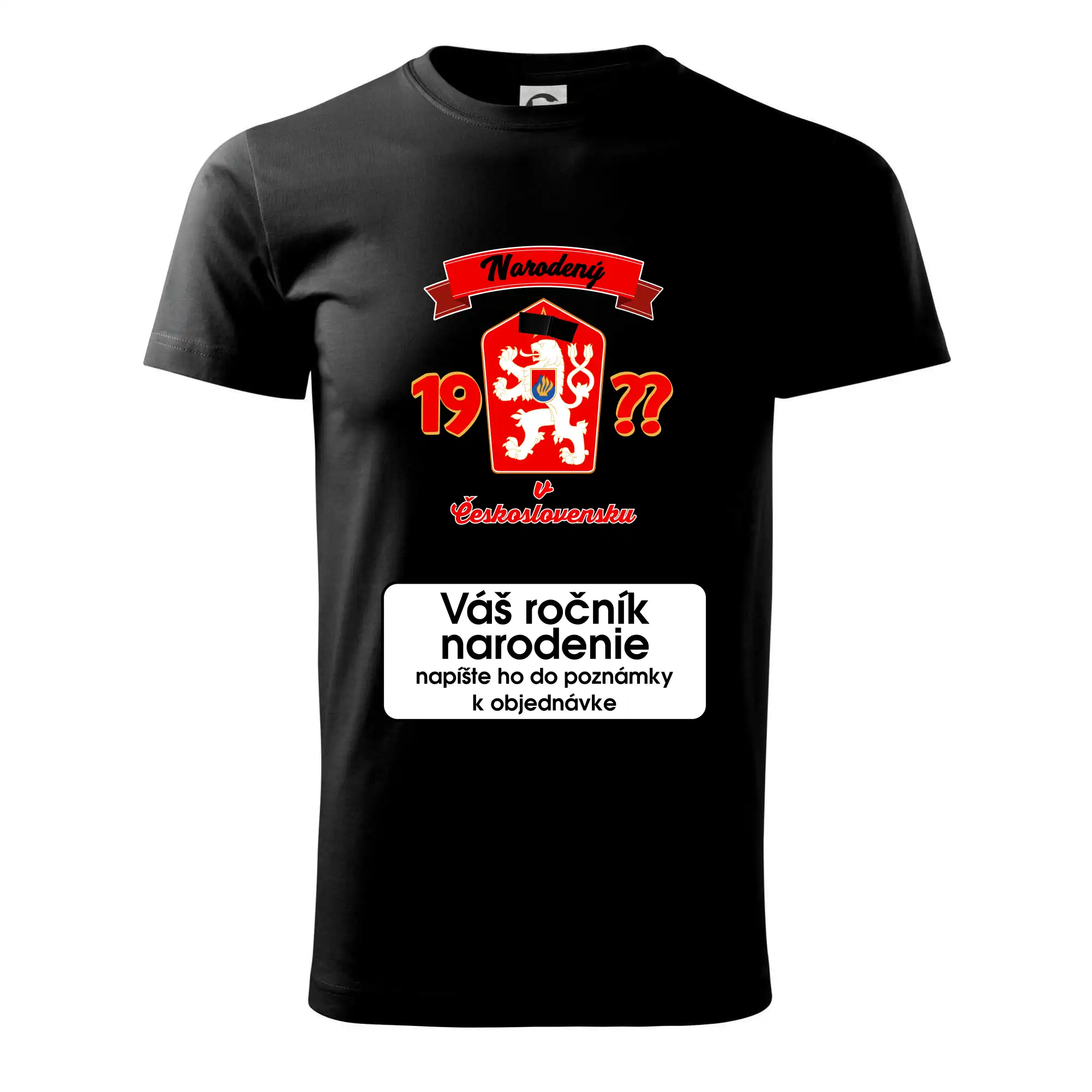 Prelepená hviezda - Narodený v Československu - vlastný ročník - Klasické pánske tričko vyššej gramáže