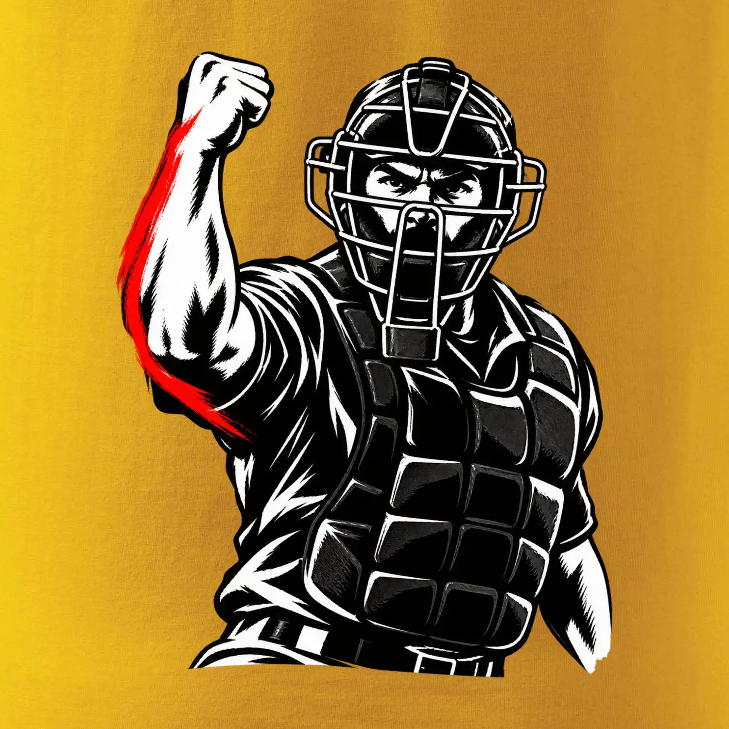 Baseballový rozhodčí signalizuje strike