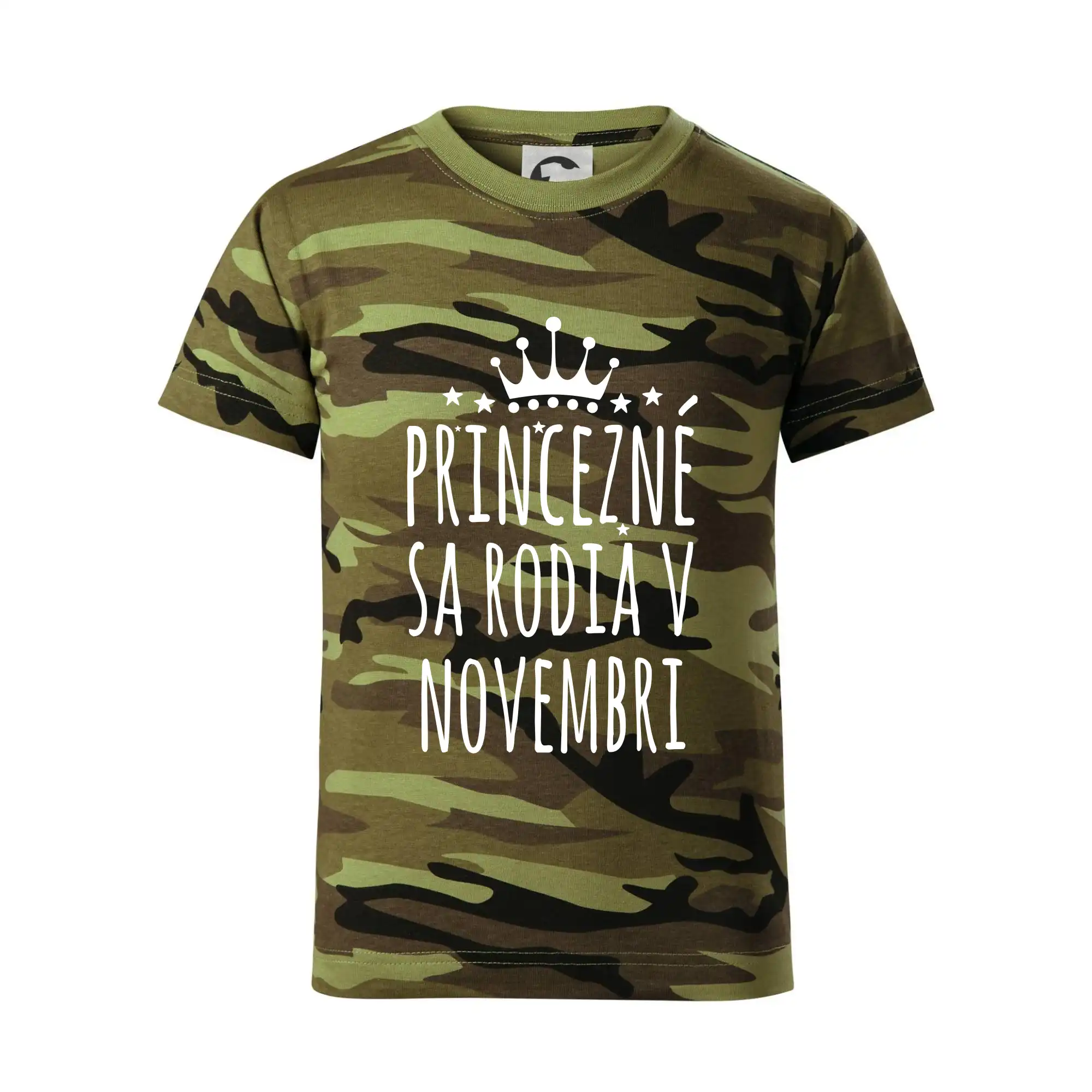 Tričká pre narodených v novembri - Princezné sa rodia v novembri - Detské maskáčové tričko