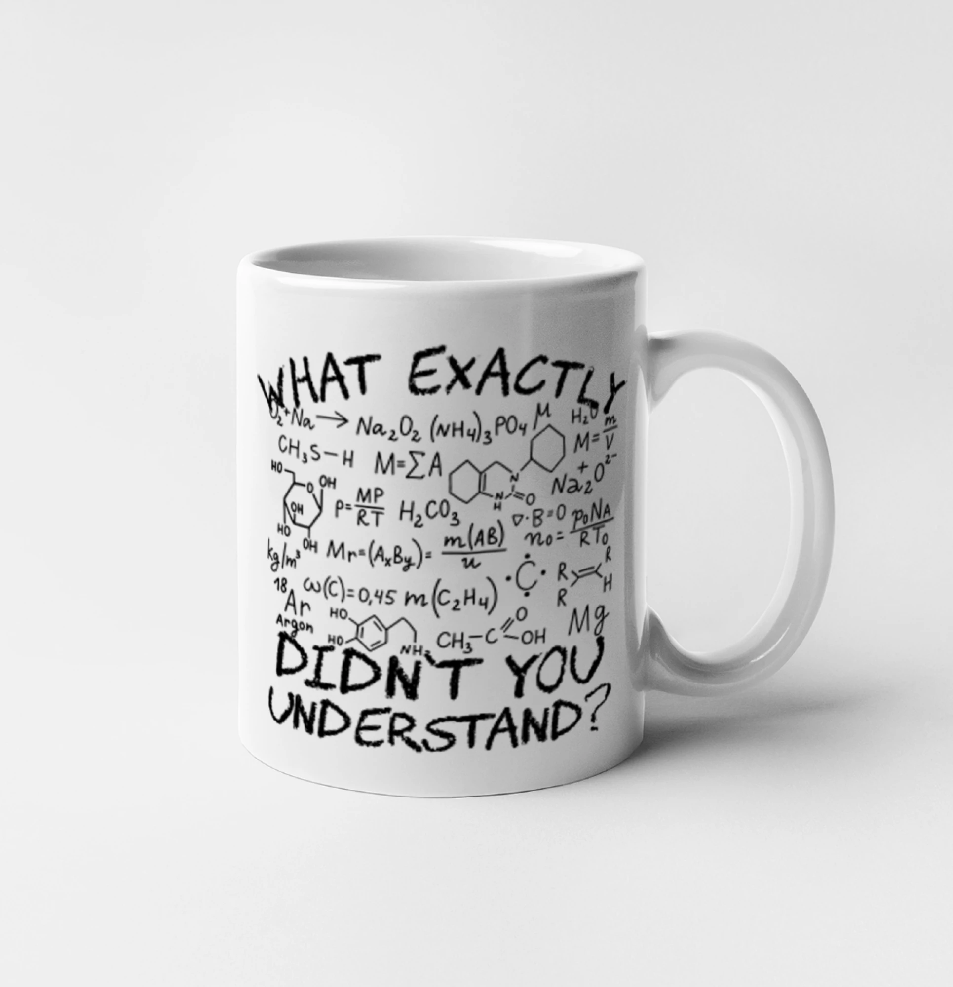 Vtipné tričká pre Chemiky - What exactly didnt you understand Chemistry - Hrnček 