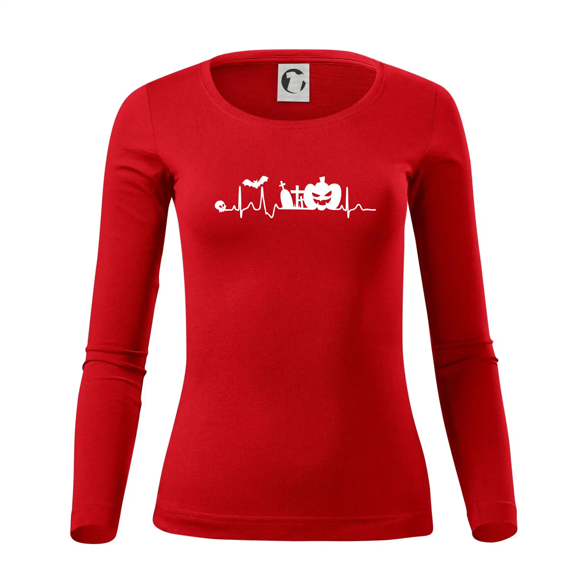 Grafické tričká - EKG Halloween - Dámske tričko FIT-T LS - zužené