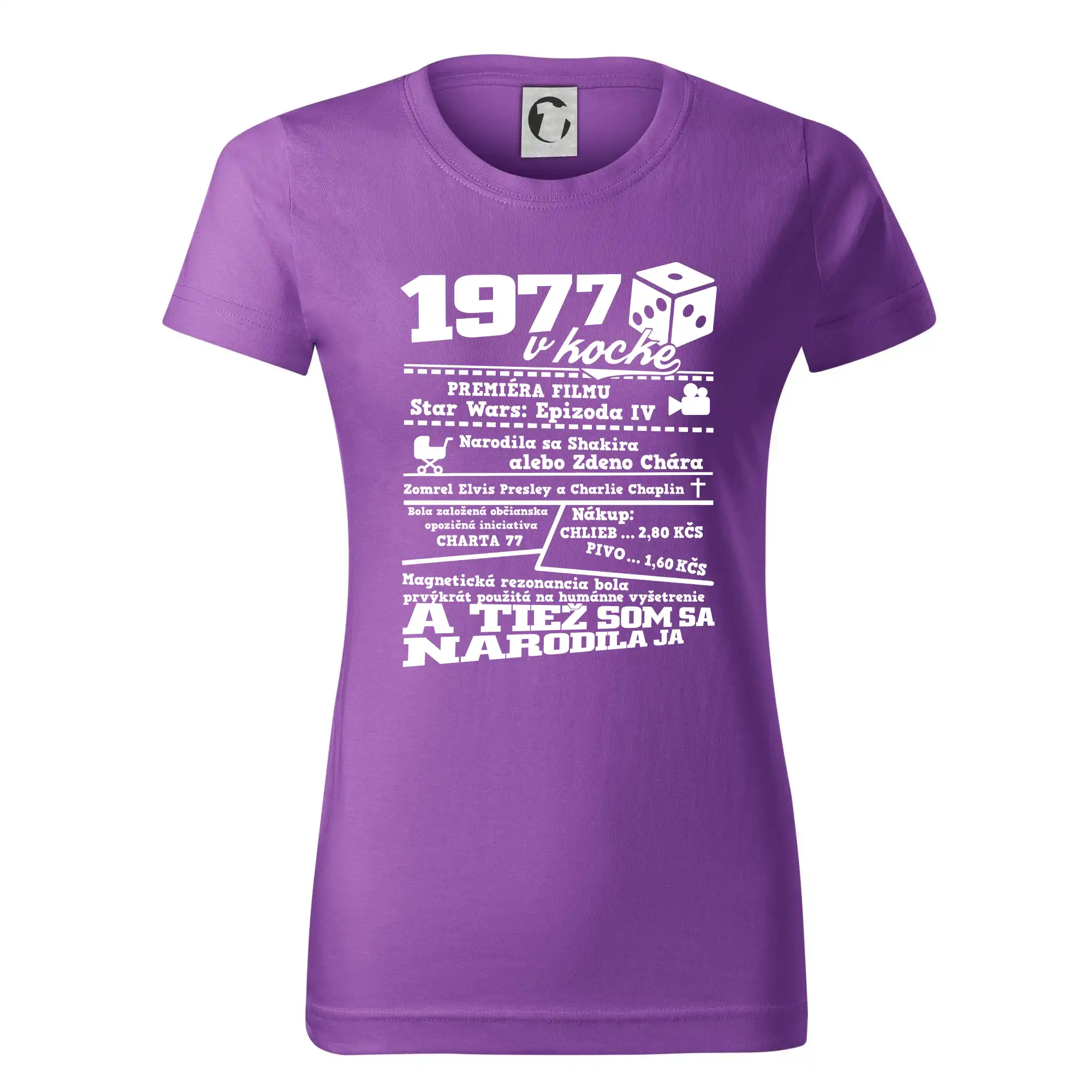 1977 v kocke - Dámske tričko basic - ľahko voľnejšie a dlhšie