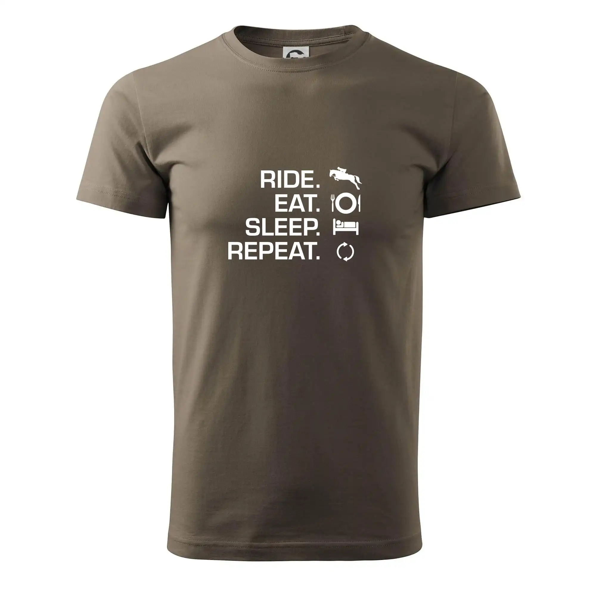 Tričká s koňmi - Ride Eat Sleep Repeat Kôň - Pánske tričko nižšej gramáže