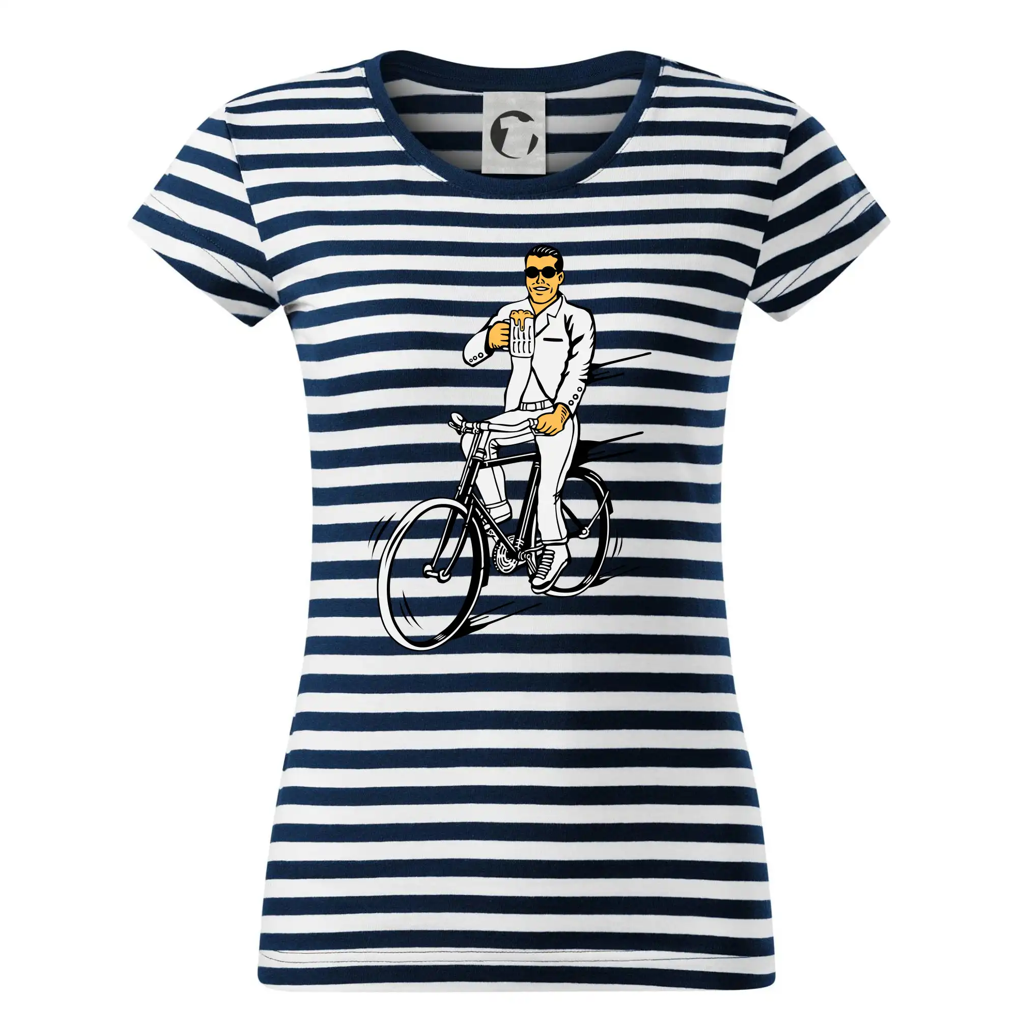 Tričko ako darček pre cyklistu - Gentleman na bicykli s pivom - Tričko na vodu