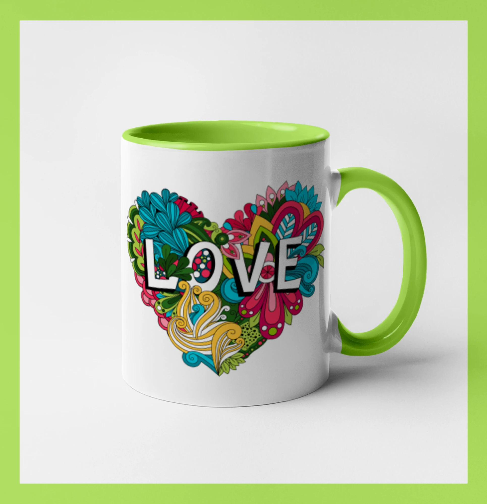 Love nápis květovaný