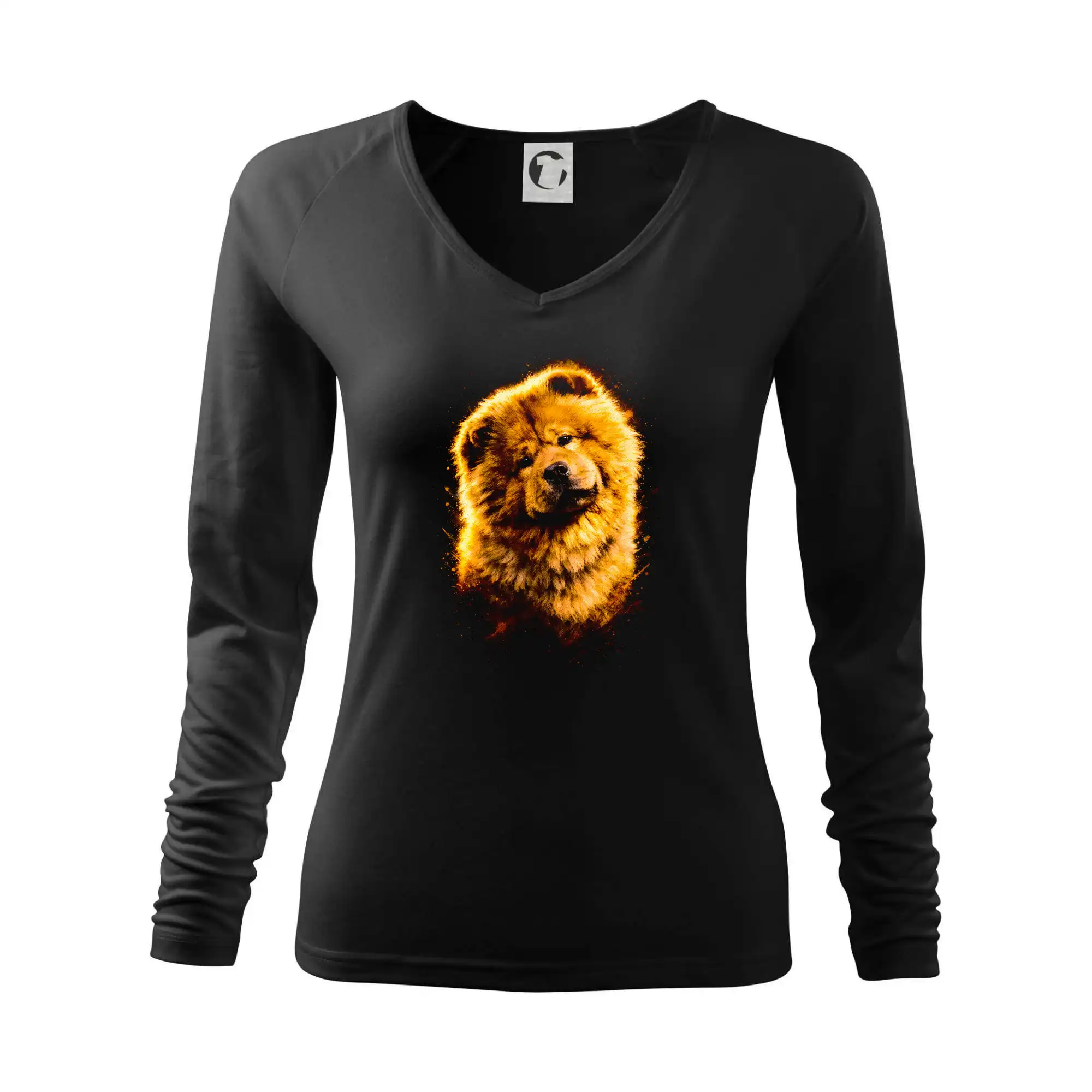 Ostatné psie plemená - Obrázok poltón Čau-čau sediaci - Tričko dámske Elegance